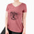 Aviator Louie the English Bulldog - Women's V-neck Shirt