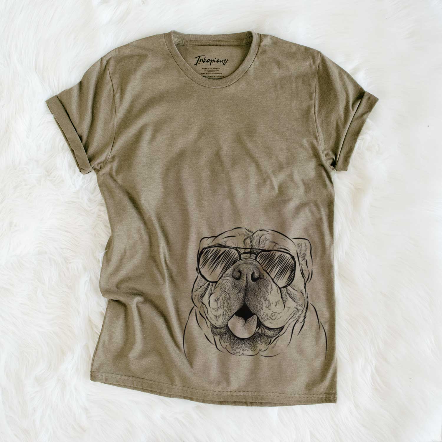 Aviator Louie the English Bulldog - Unisex Crewneck