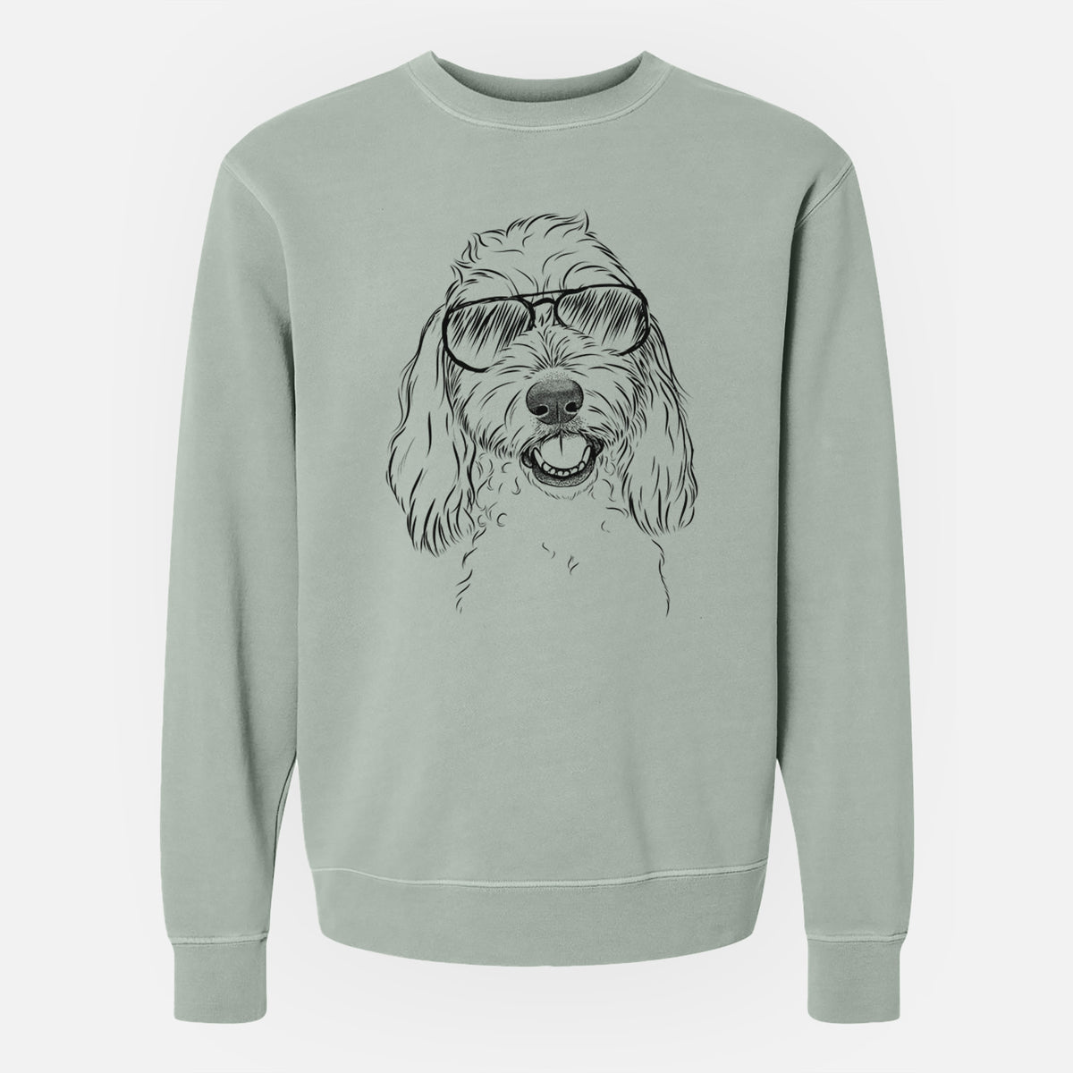 Aviator Louie the Coton de Tulear - Unisex Pigment Dyed Crew Sweatshirt