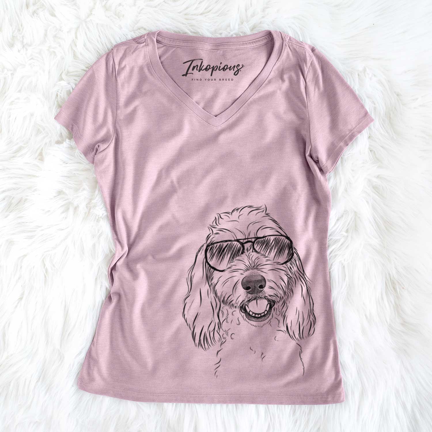 Louie the Coton de Tulear - Women's V-neck Shirt
