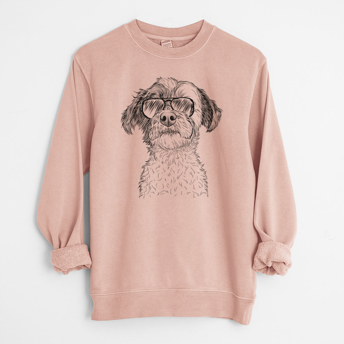 Aviator Louise the Havanese - Unisex Pigment Dyed Crew Sweatshirt