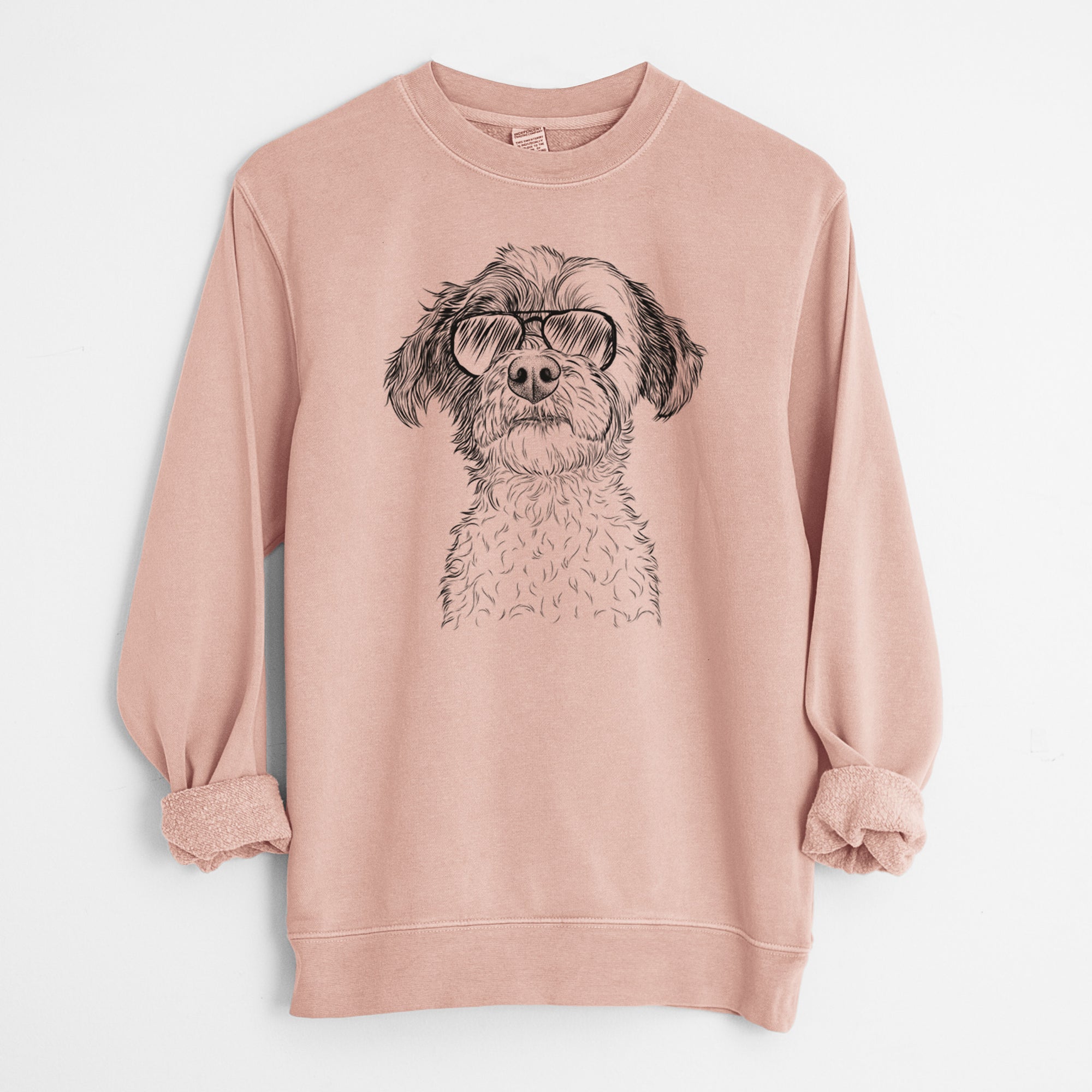 Aviator Louise the Havanese - Unisex Pigment Dyed Crew Sweatshirt