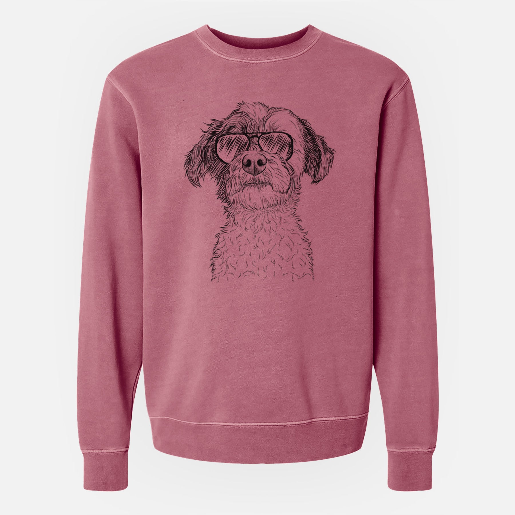 Aviator Louise the Havanese - Unisex Pigment Dyed Crew Sweatshirt