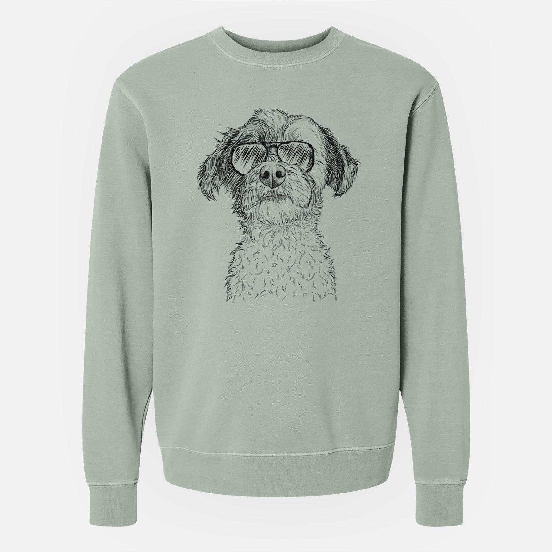 Aviator Louise the Havanese - Unisex Pigment Dyed Crew Sweatshirt