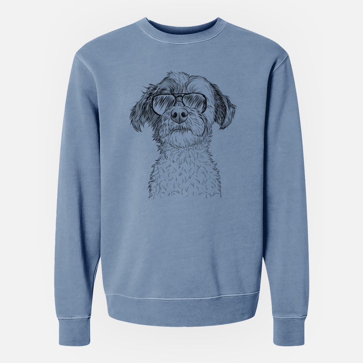 Aviator Louise the Havanese - Unisex Pigment Dyed Crew Sweatshirt