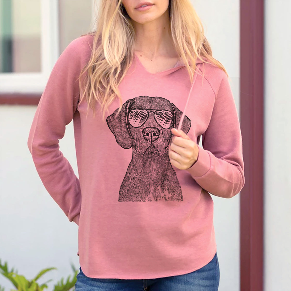 Aviator Lucifer the German Shorthaired Pointer - Cali Wave Hooded Sweatshirt