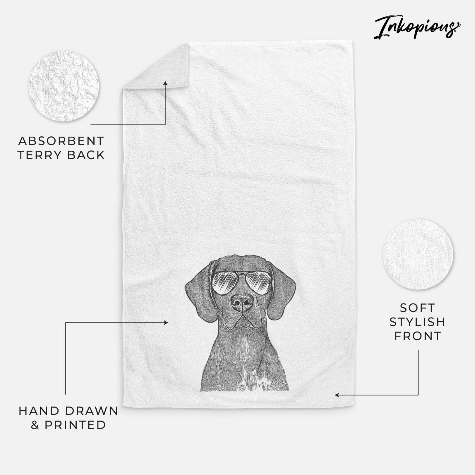 Lucifer the German Shorthaired Pointer Decorative Hand Towel