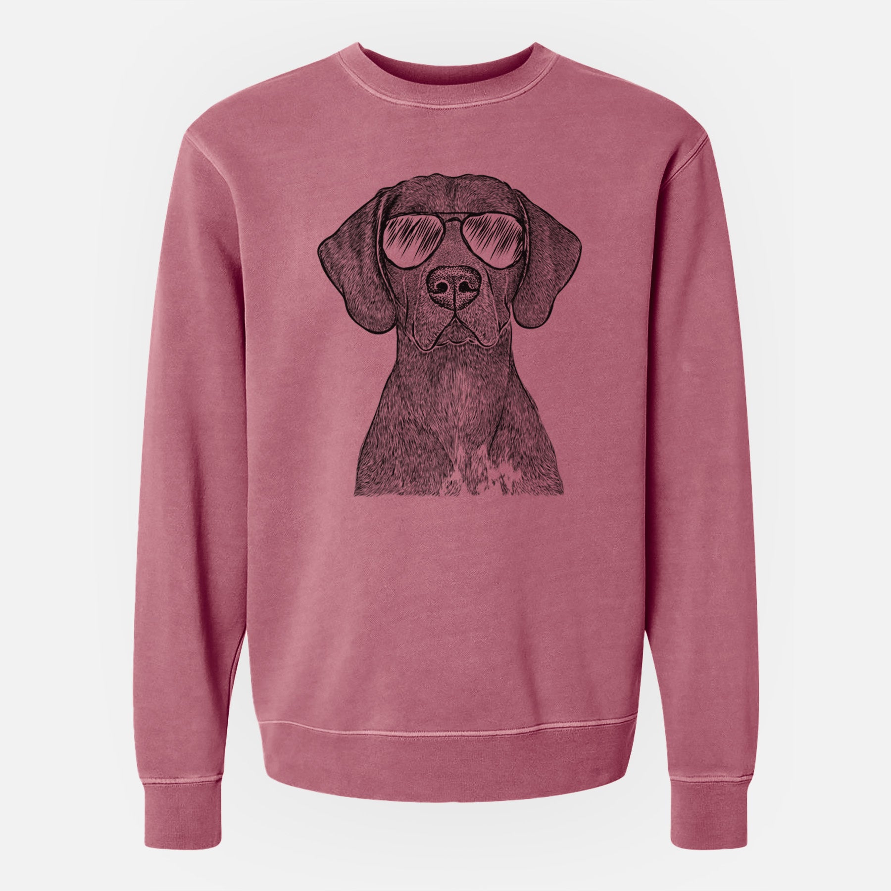 Aviator Lucifer the German Shorthaired Pointer - Unisex Pigment Dyed Crew Sweatshirt