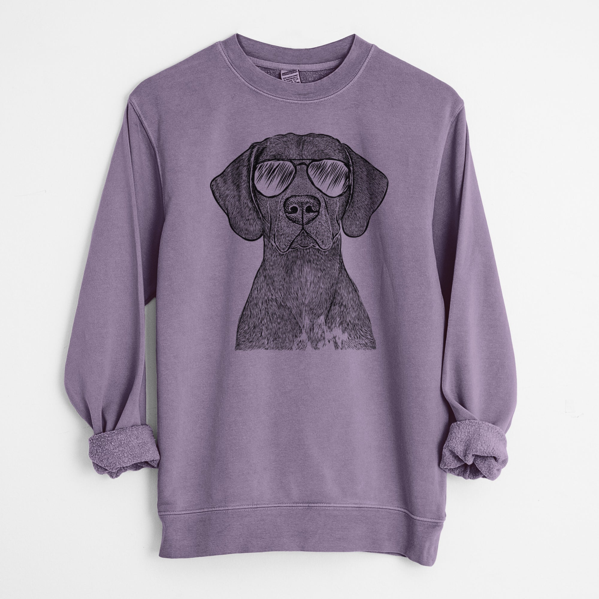 Aviator Lucifer the German Shorthaired Pointer - Unisex Pigment Dyed Crew Sweatshirt