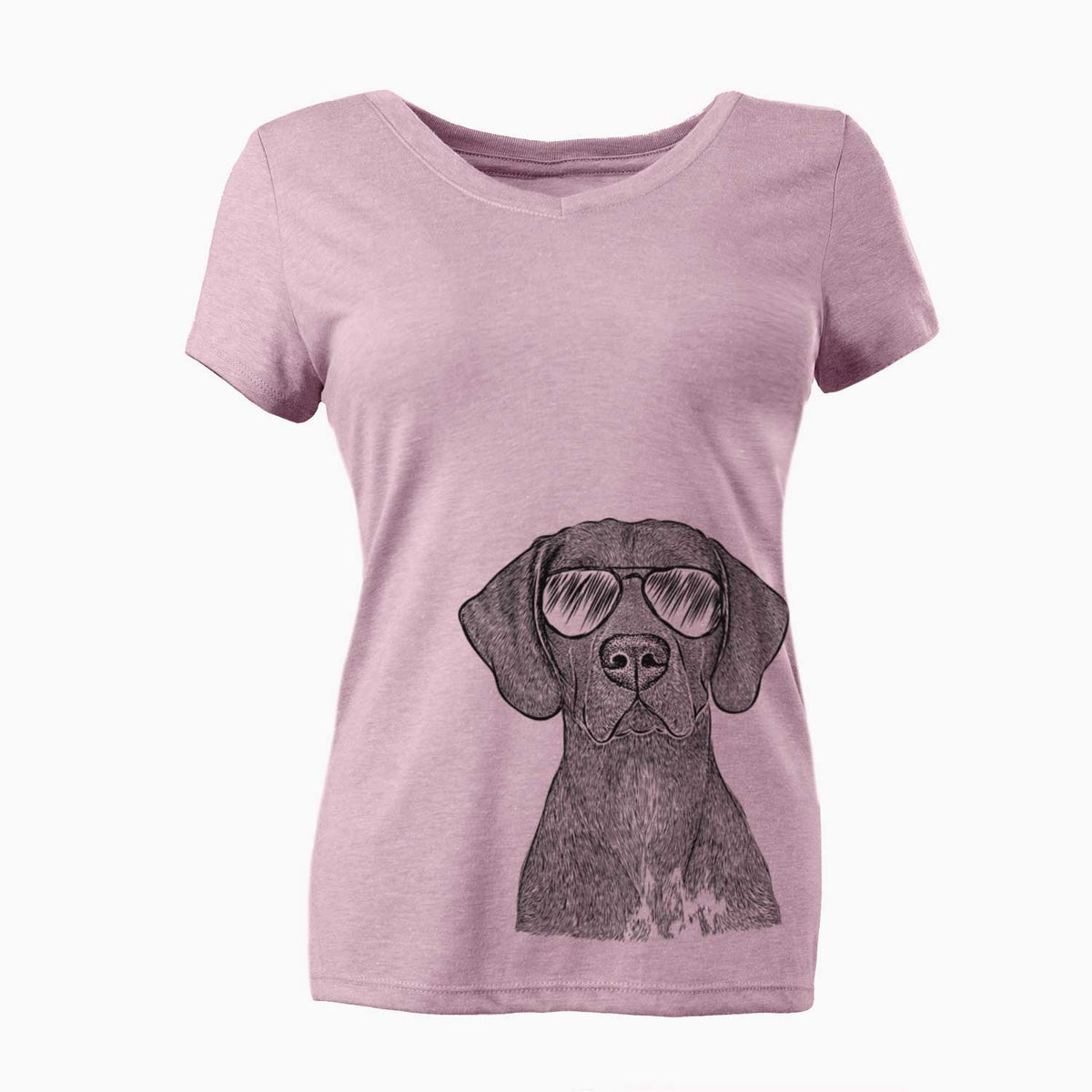 Aviator Lucifer the German Shorthaired Pointer - Women's V-neck Shirt