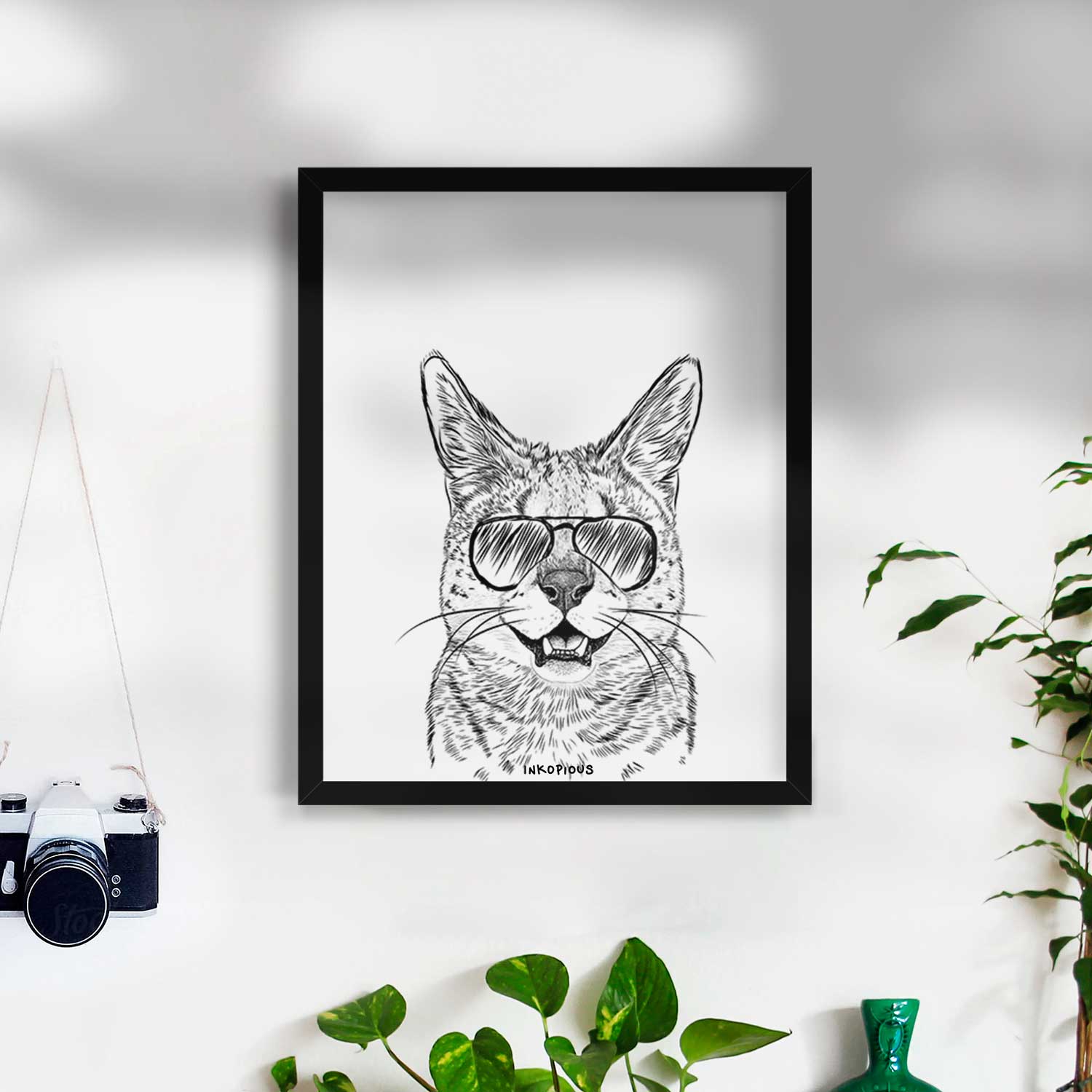 Lucky the Serval Cat Art Print