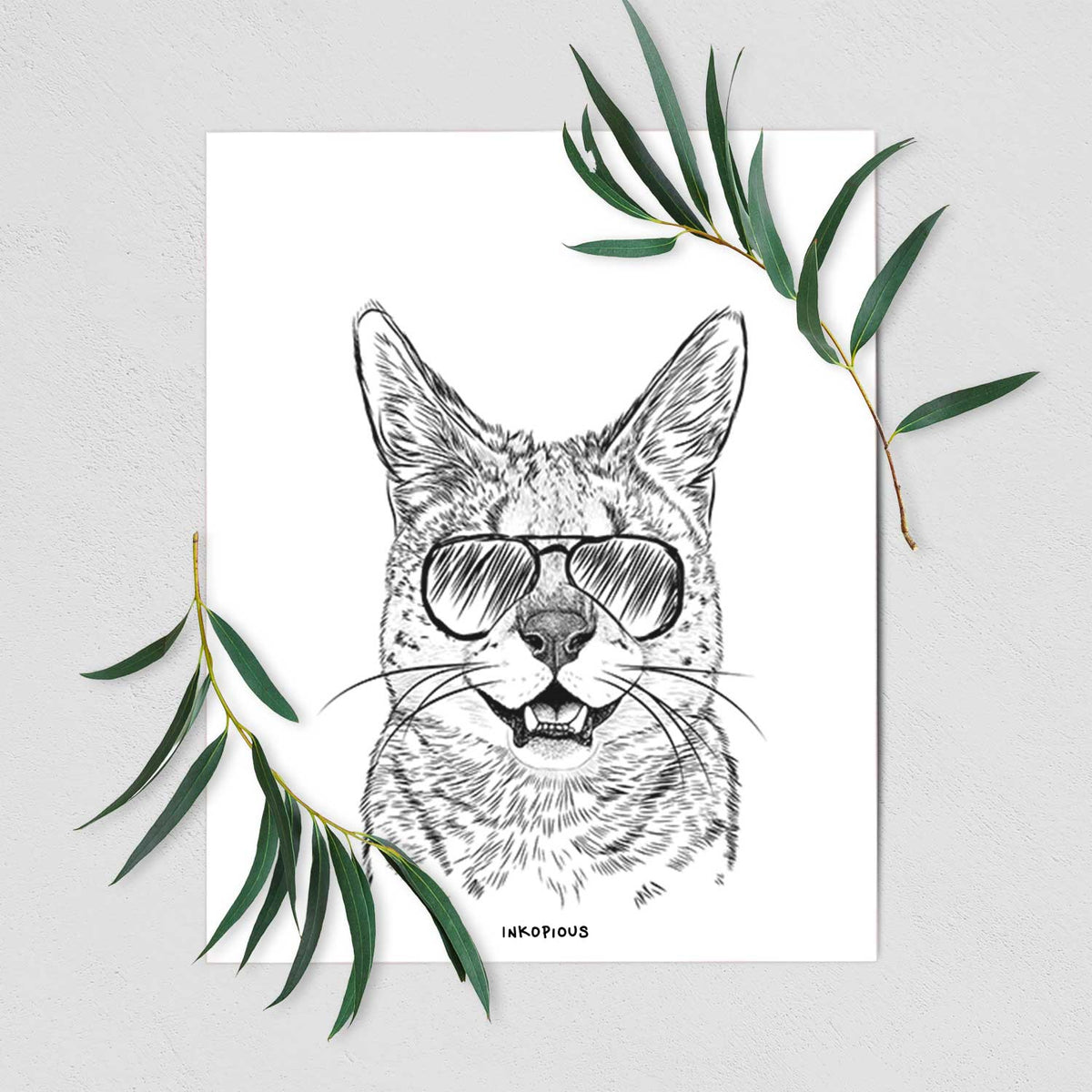 Lucky the Serval Cat Art Print