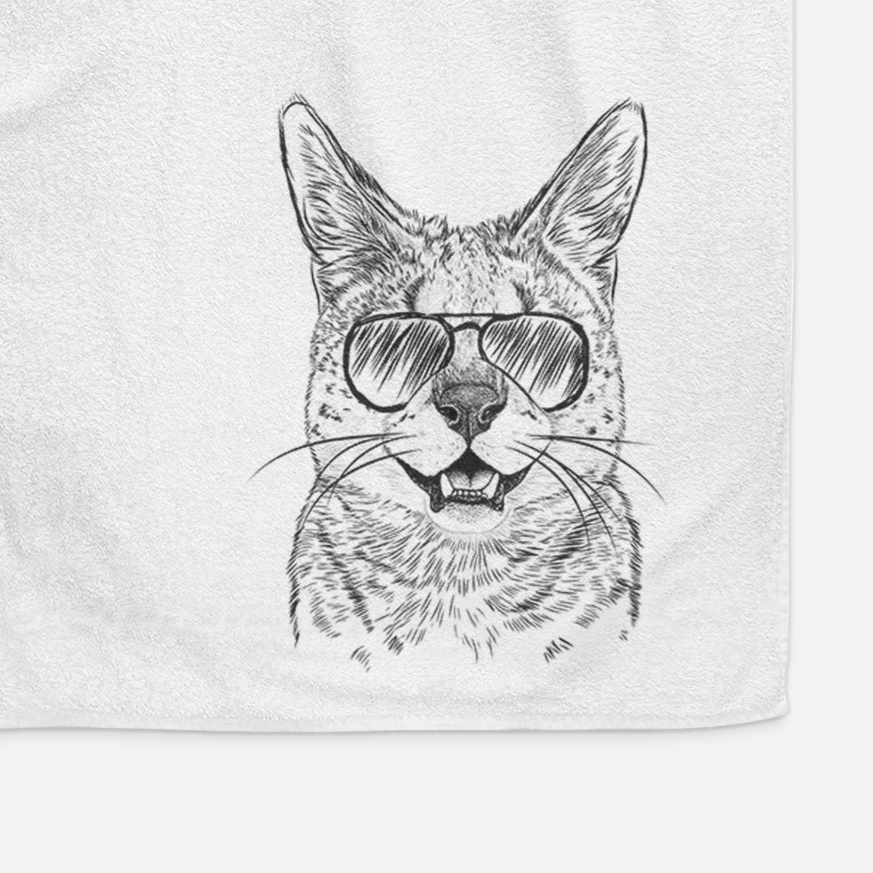 Lucky the Serval Cat Decorative Hand Towel