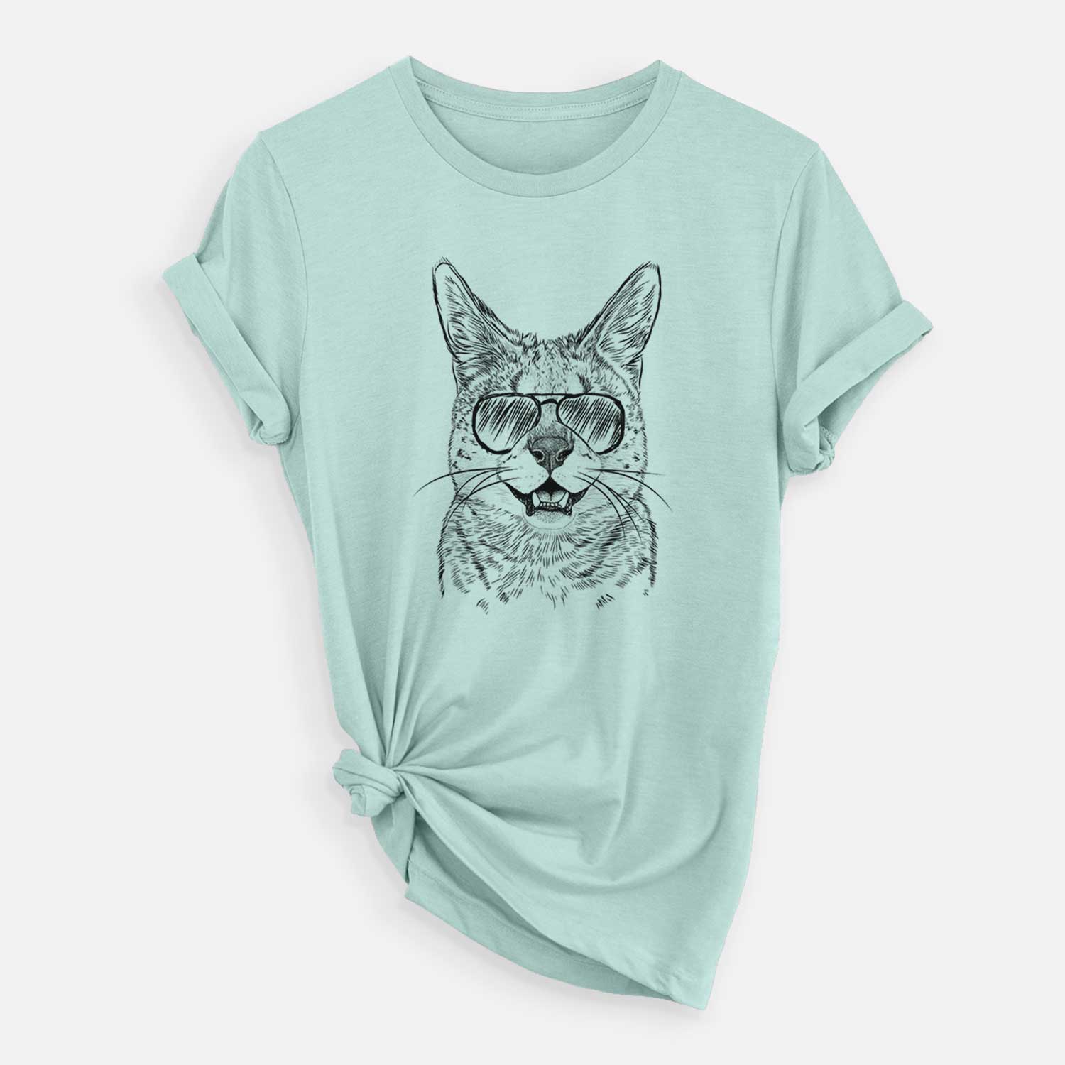 Aviator Lucky the Serval Cat - Unisex Crewneck