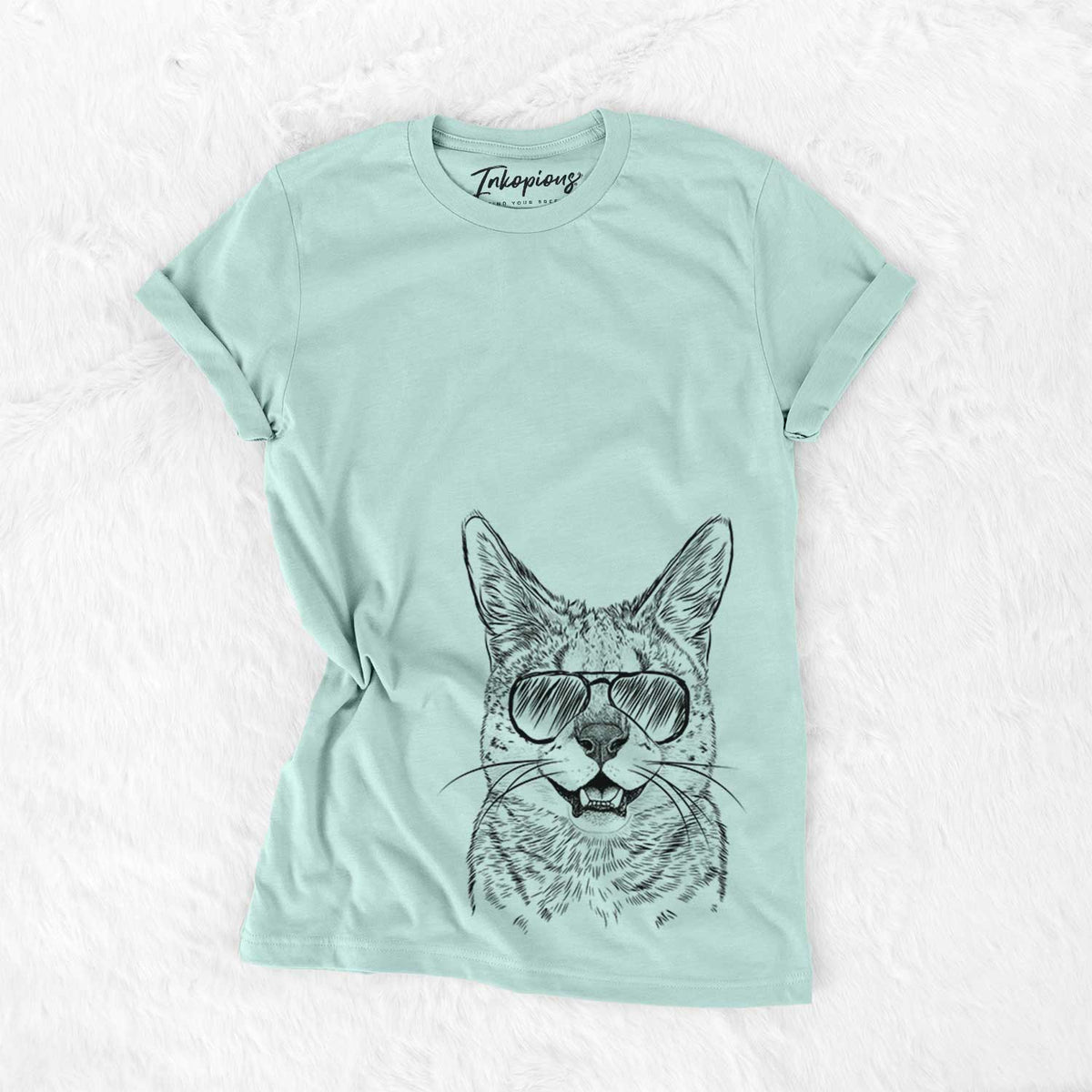 Aviator Lucky the Serval Cat - Unisex Crewneck