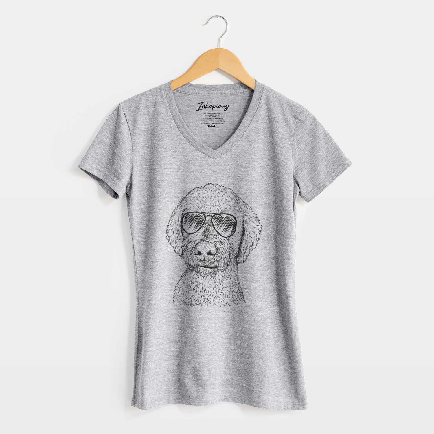 Aviator Lucy Boo the Goldendoodle - Women's V-neck Shirt