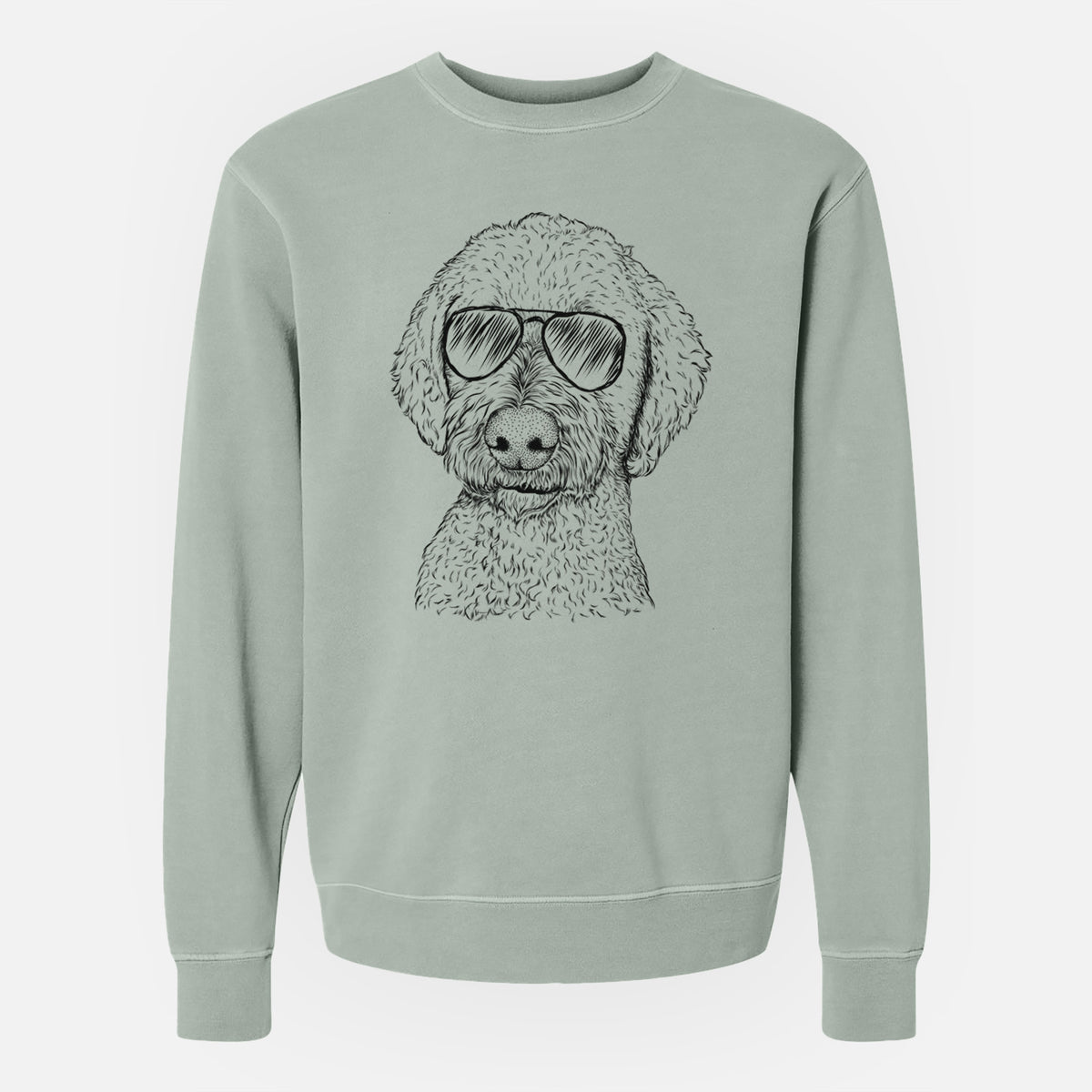 Aviator Lucy Boo the Goldendoodle - Unisex Pigment Dyed Crew Sweatshirt