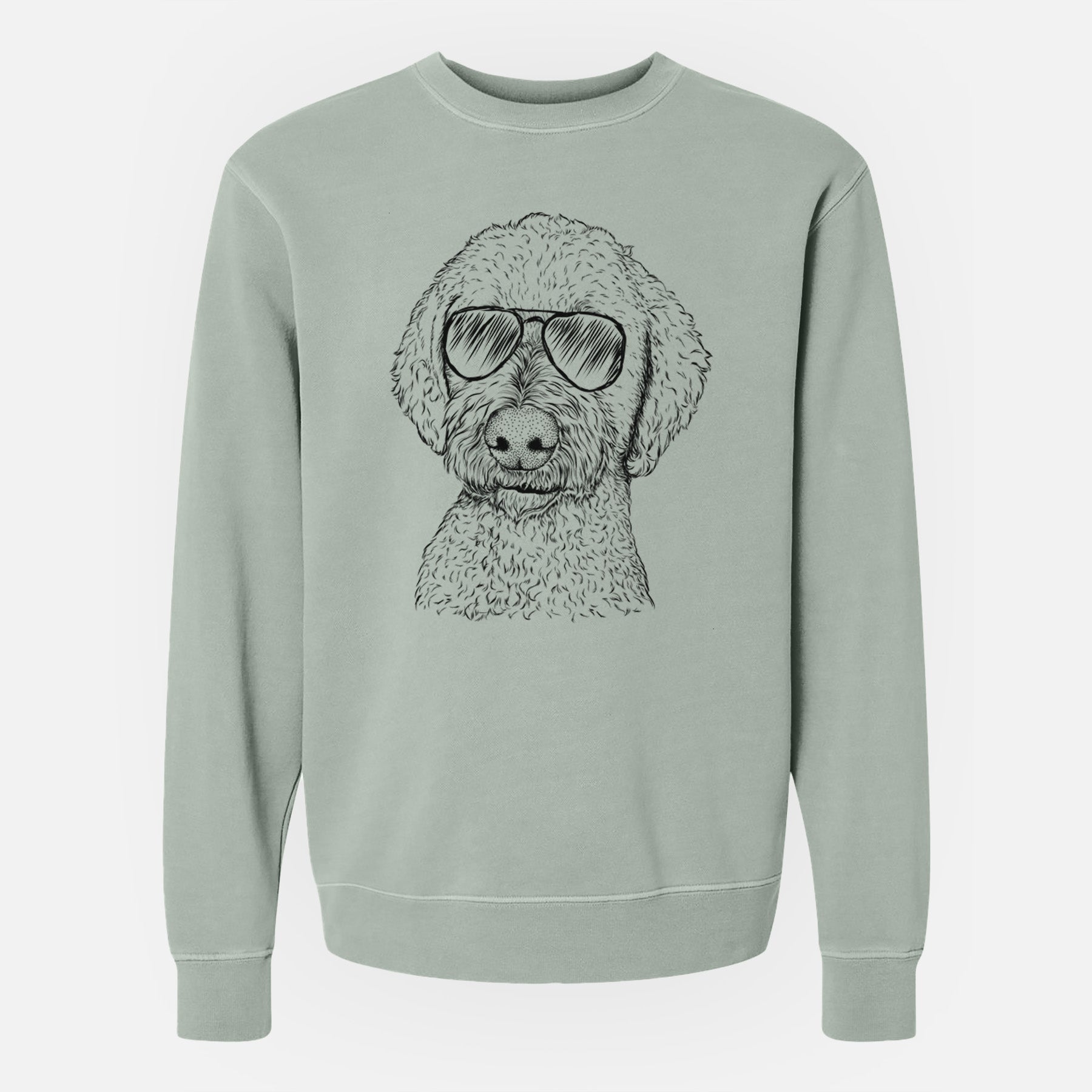Aviator Lucy Boo the Goldendoodle - Unisex Pigment Dyed Crew Sweatshirt