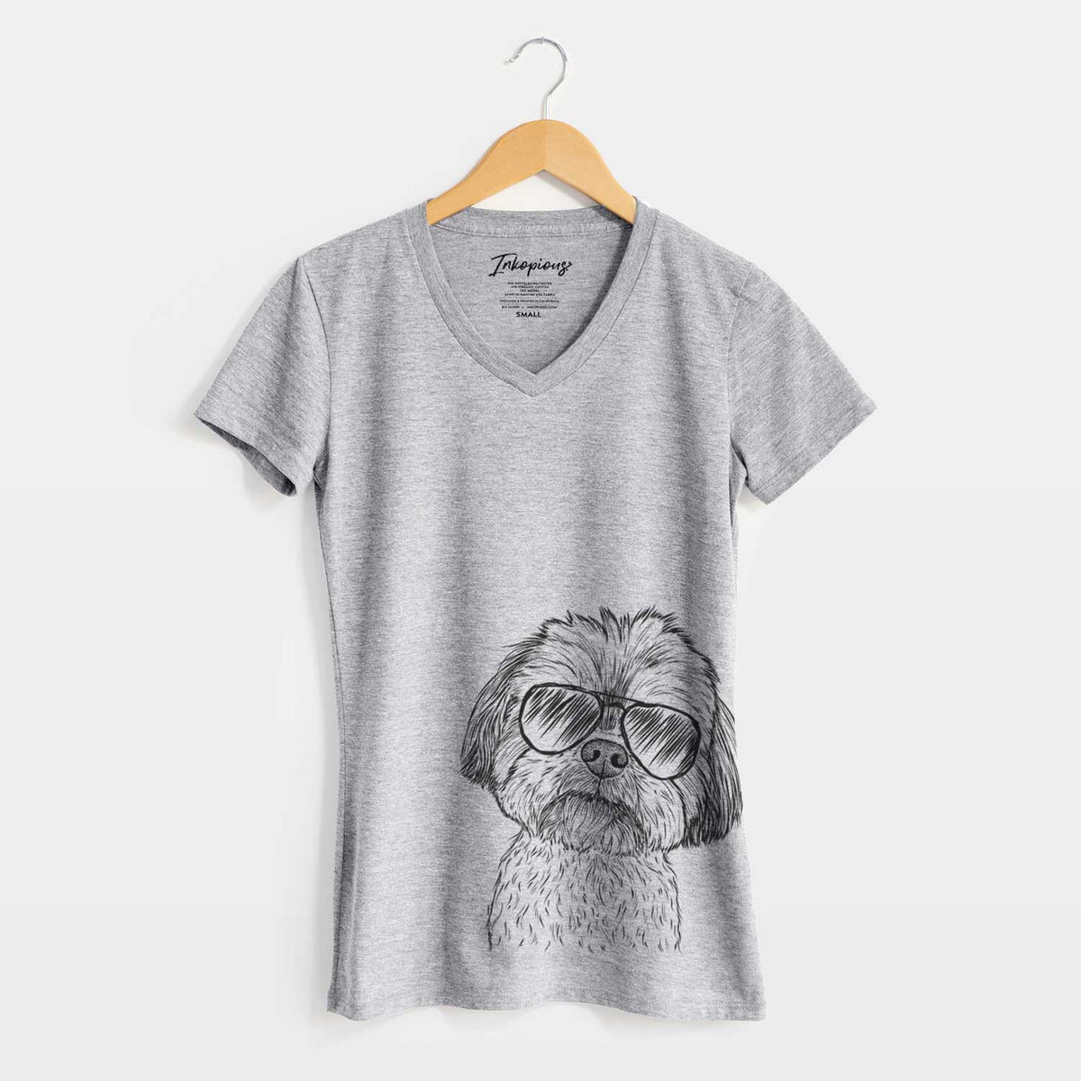 Aviator Lucy the Shorkie - Women&#39;s V-neck Shirt