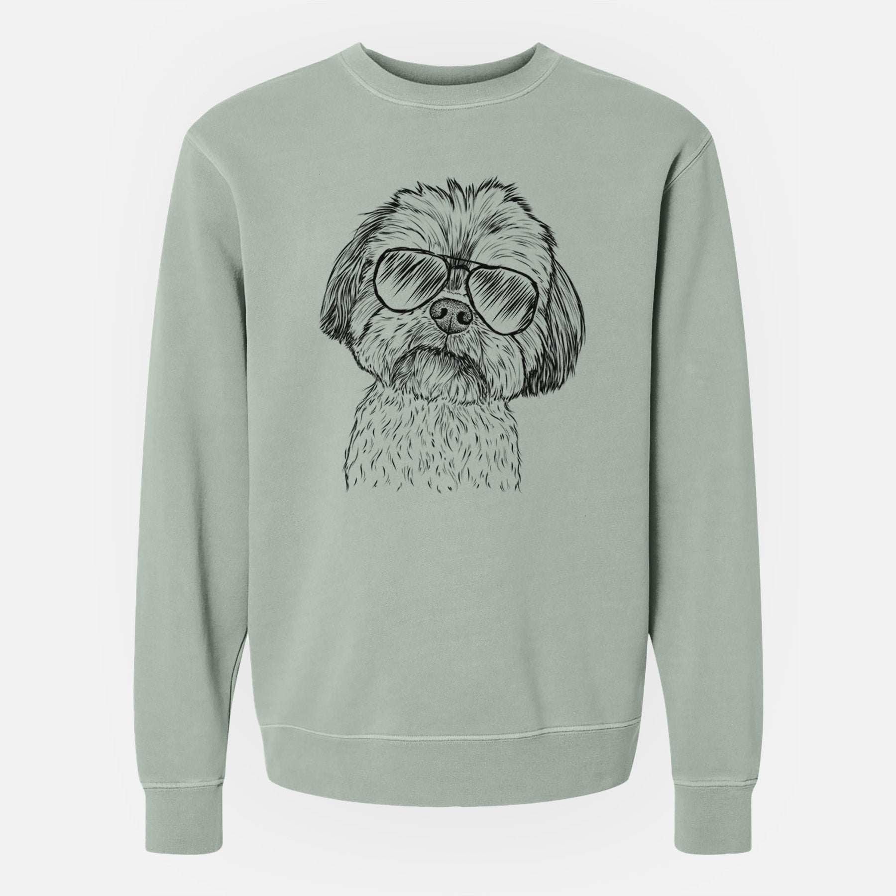 Aviator Lucy the Shorkie - Unisex Pigment Dyed Crew Sweatshirt