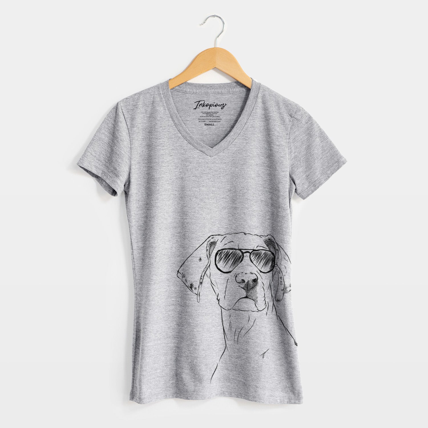 Aviator Lumen the Special Needs Great Dane - Women's V-neck Shirt