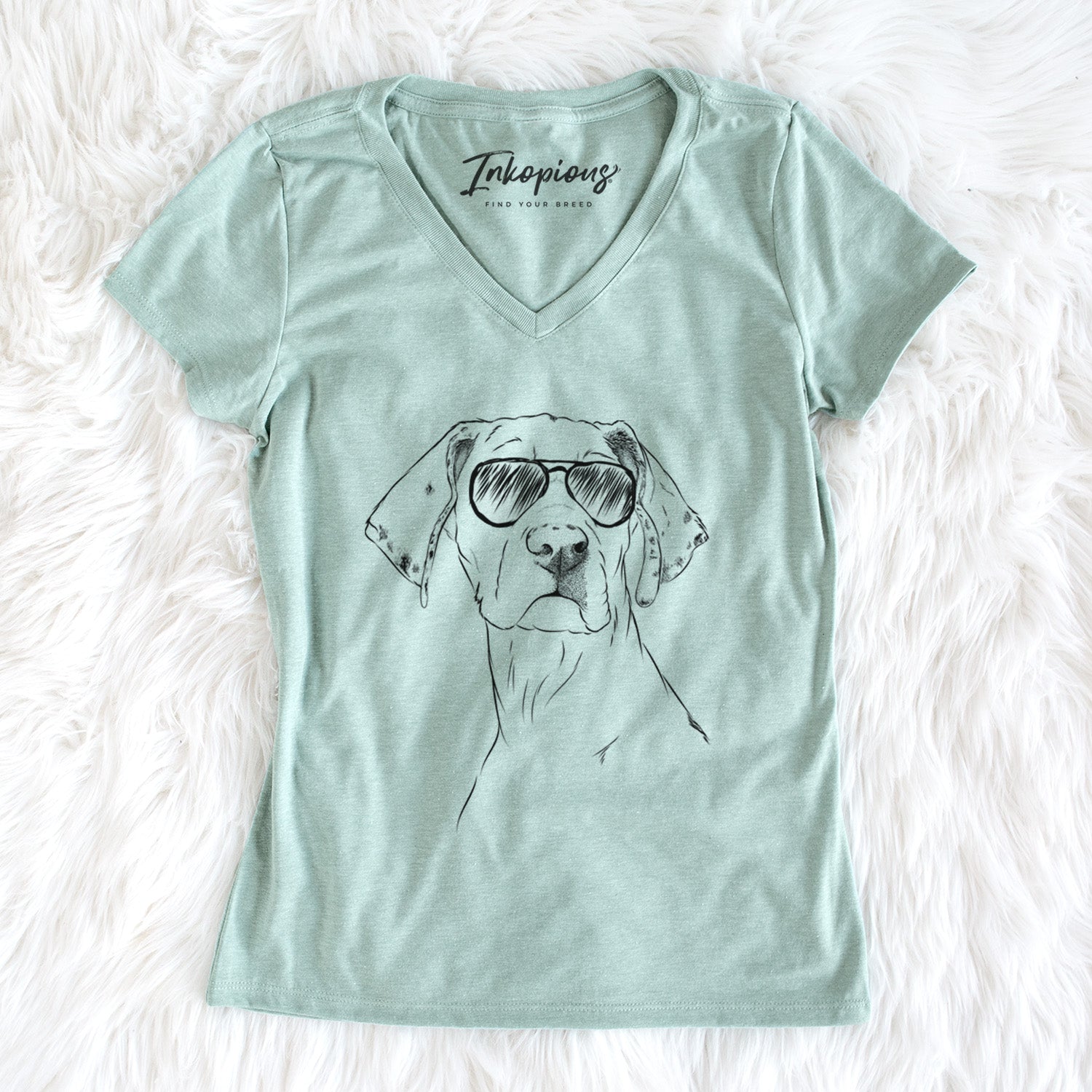 Aviator Lumen the Special Needs Great Dane - Women's V-neck Shirt