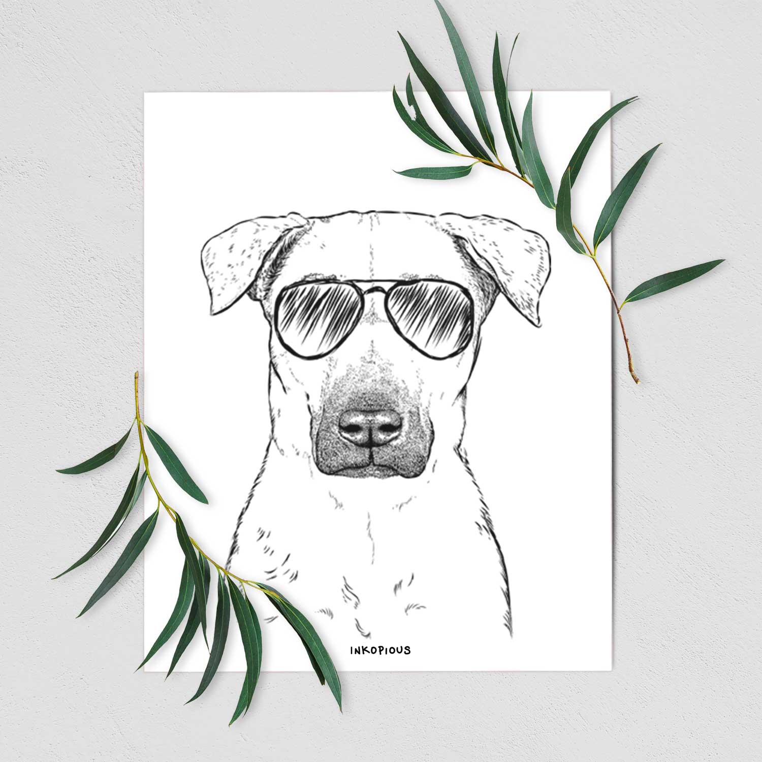 Luna the Black Mouth Cur Art Print