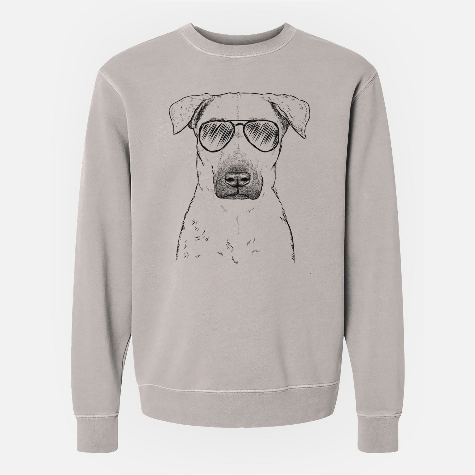 Aviator Luna the Black Mouth Cur - Unisex Pigment Dyed Crew Sweatshirt