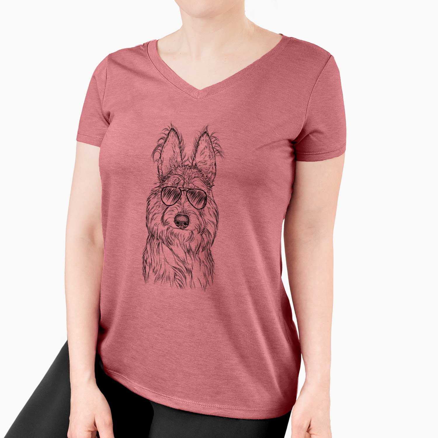 Aviator Luna the Berger Picard - Women's V-neck Shirt