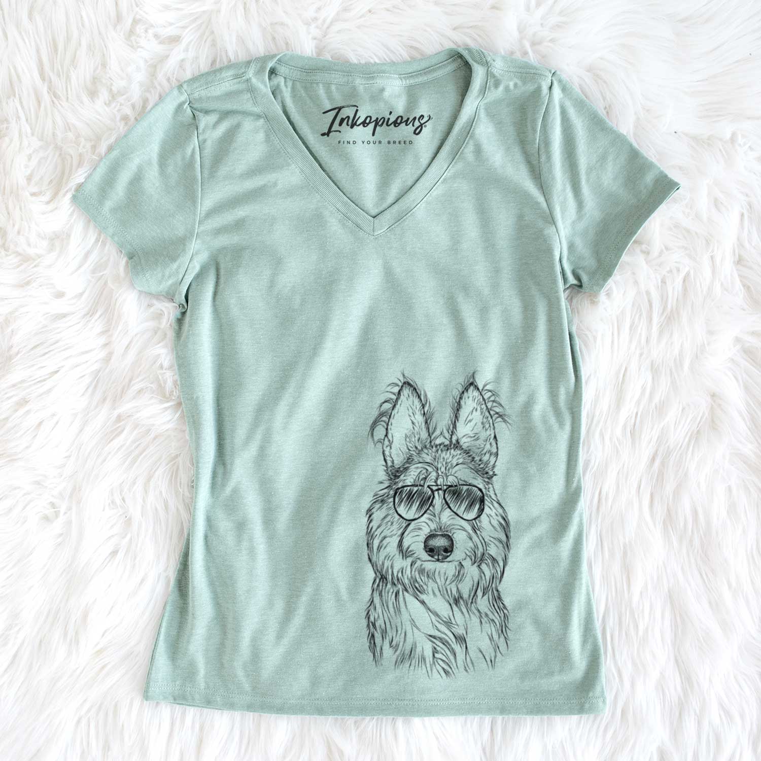 Aviator Luna the Berger Picard - Women's V-neck Shirt