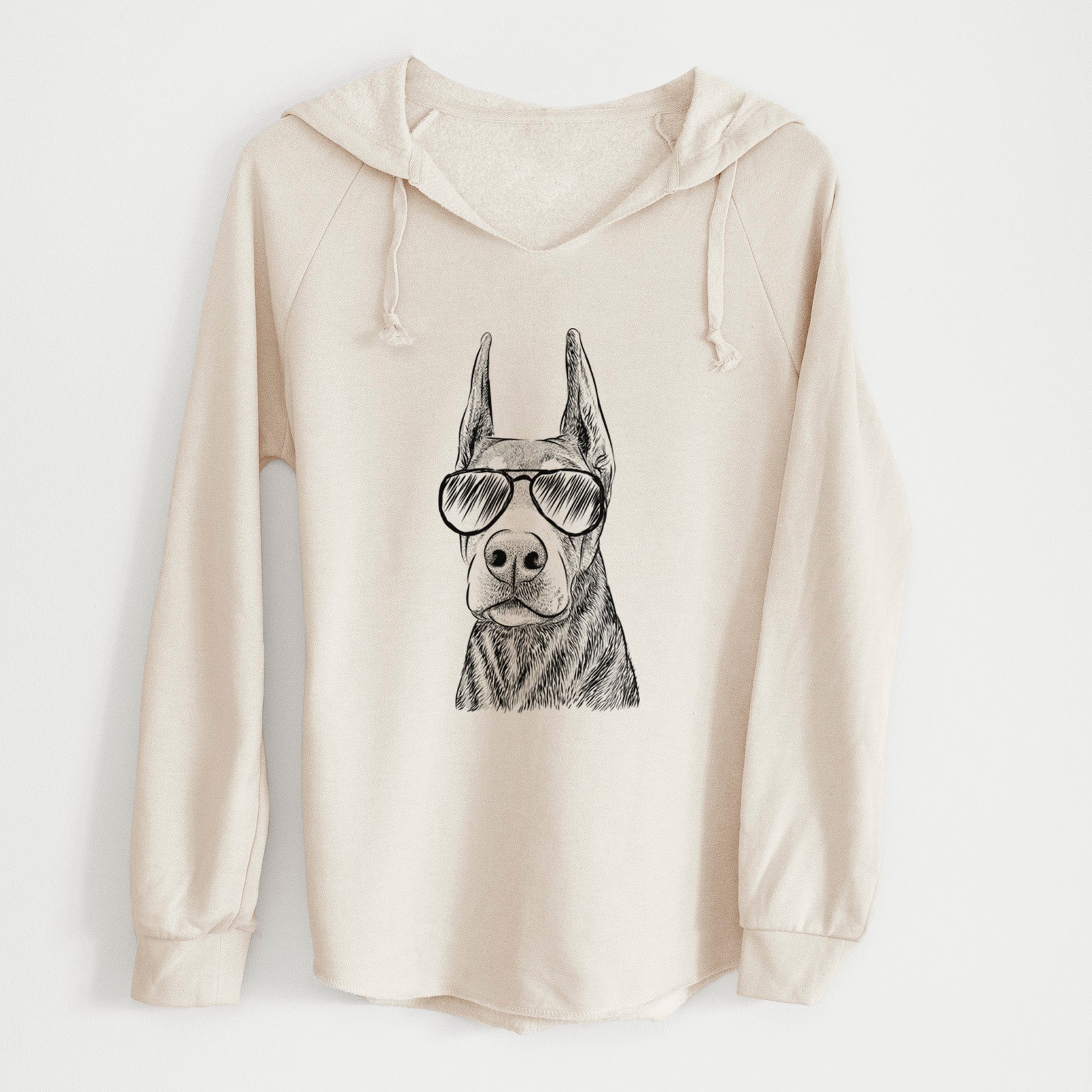 Aviator Luna the Doberman Pinscher - Cali Wave Hooded Sweatshirt