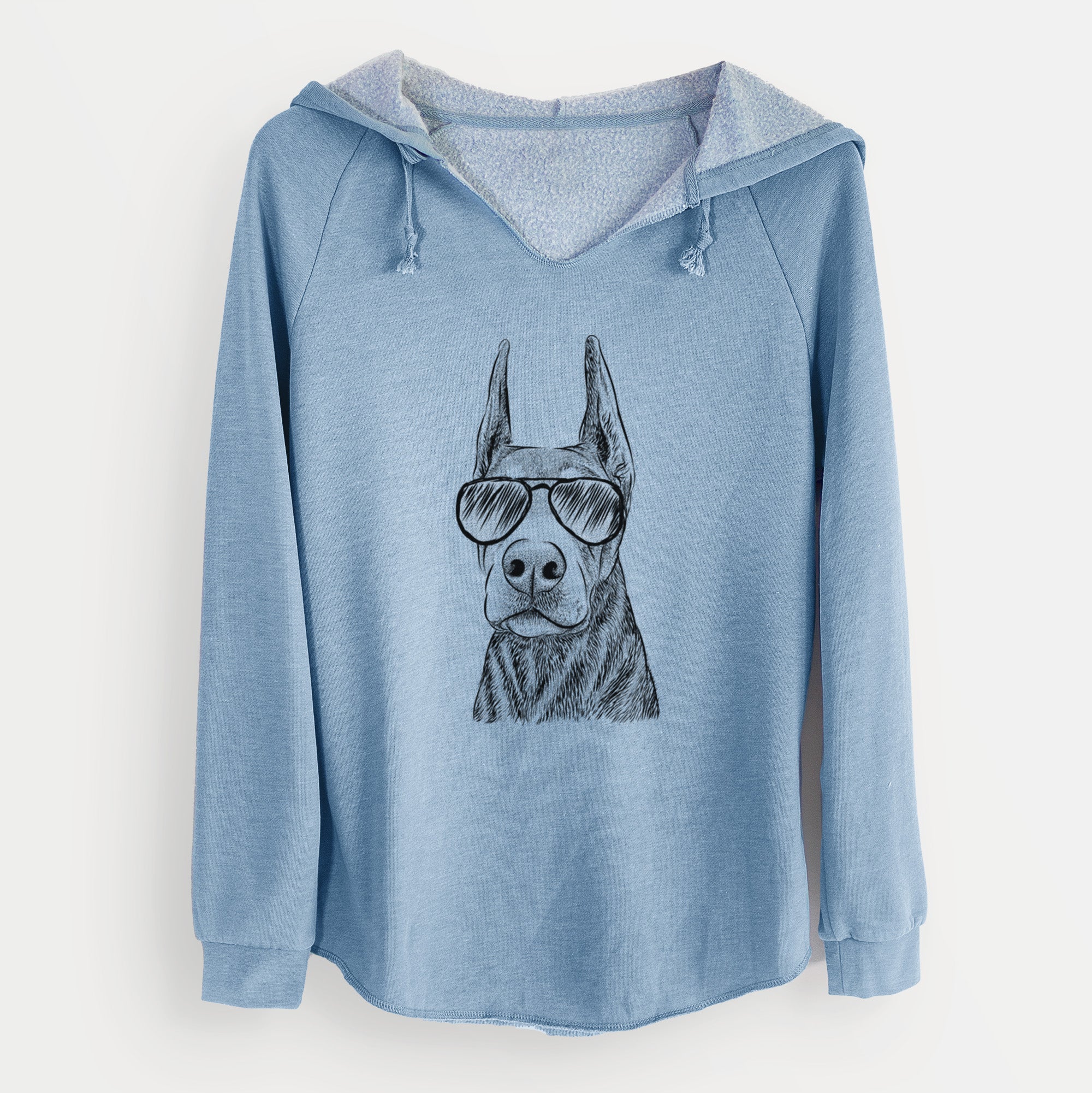 Aviator Luna the Doberman Pinscher - Cali Wave Hooded Sweatshirt