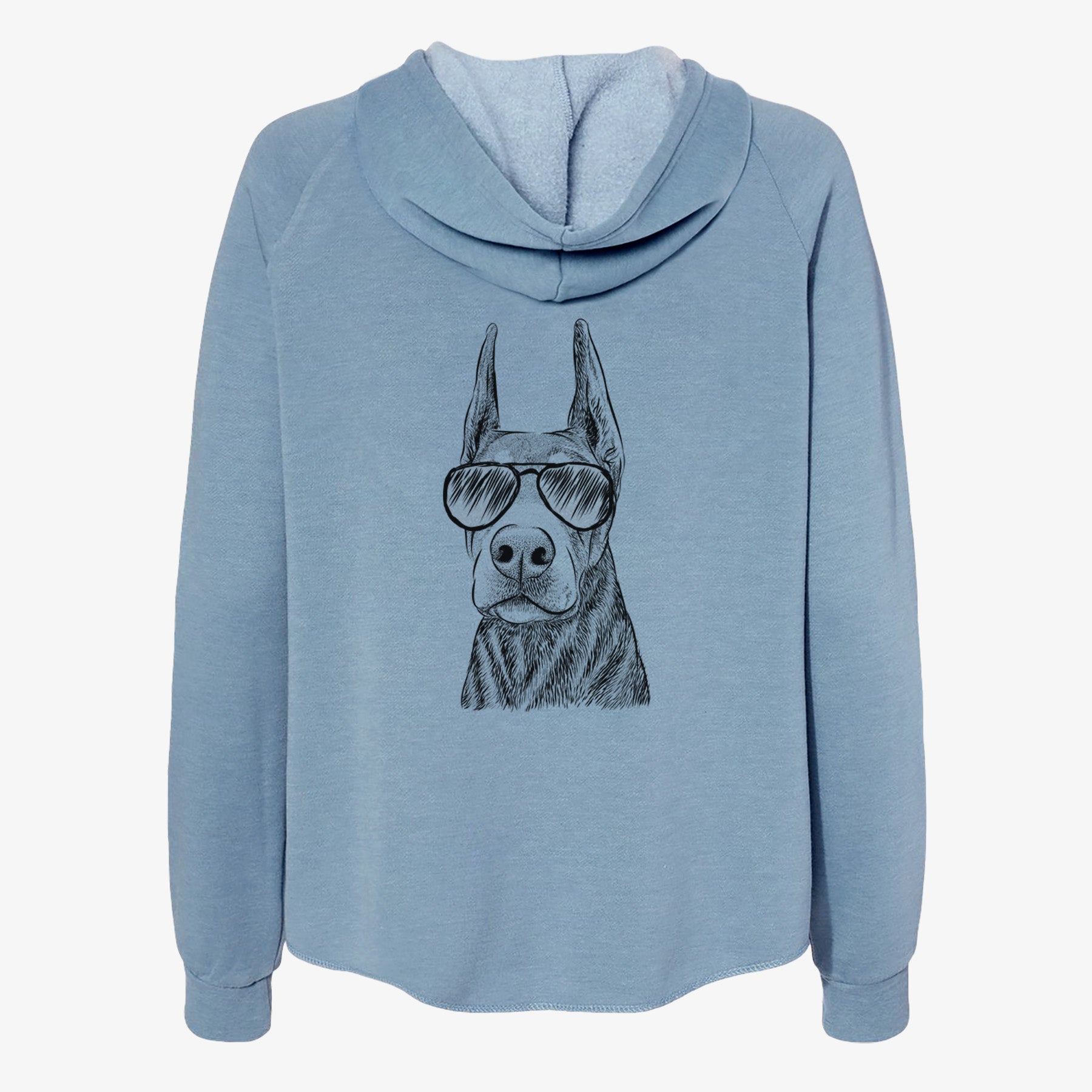 Luna the Doberman Pinscher - Women's Cali Wave Zip-Up Sweatshirt