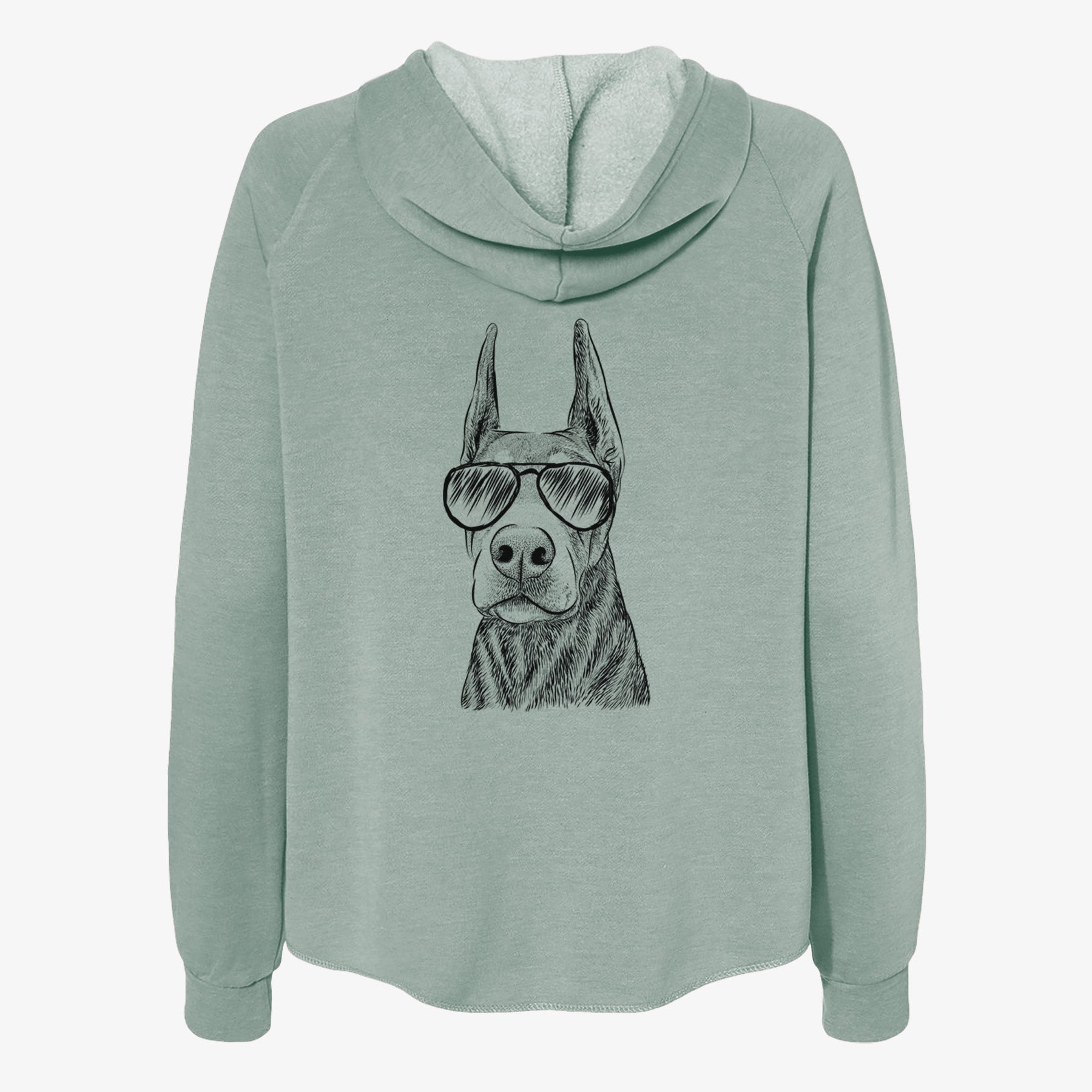 Luna the Doberman Pinscher - Women's Cali Wave Zip-Up Sweatshirt