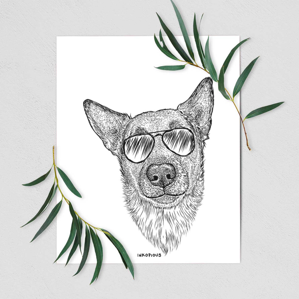 Luna the Shepherd Mix Art Print