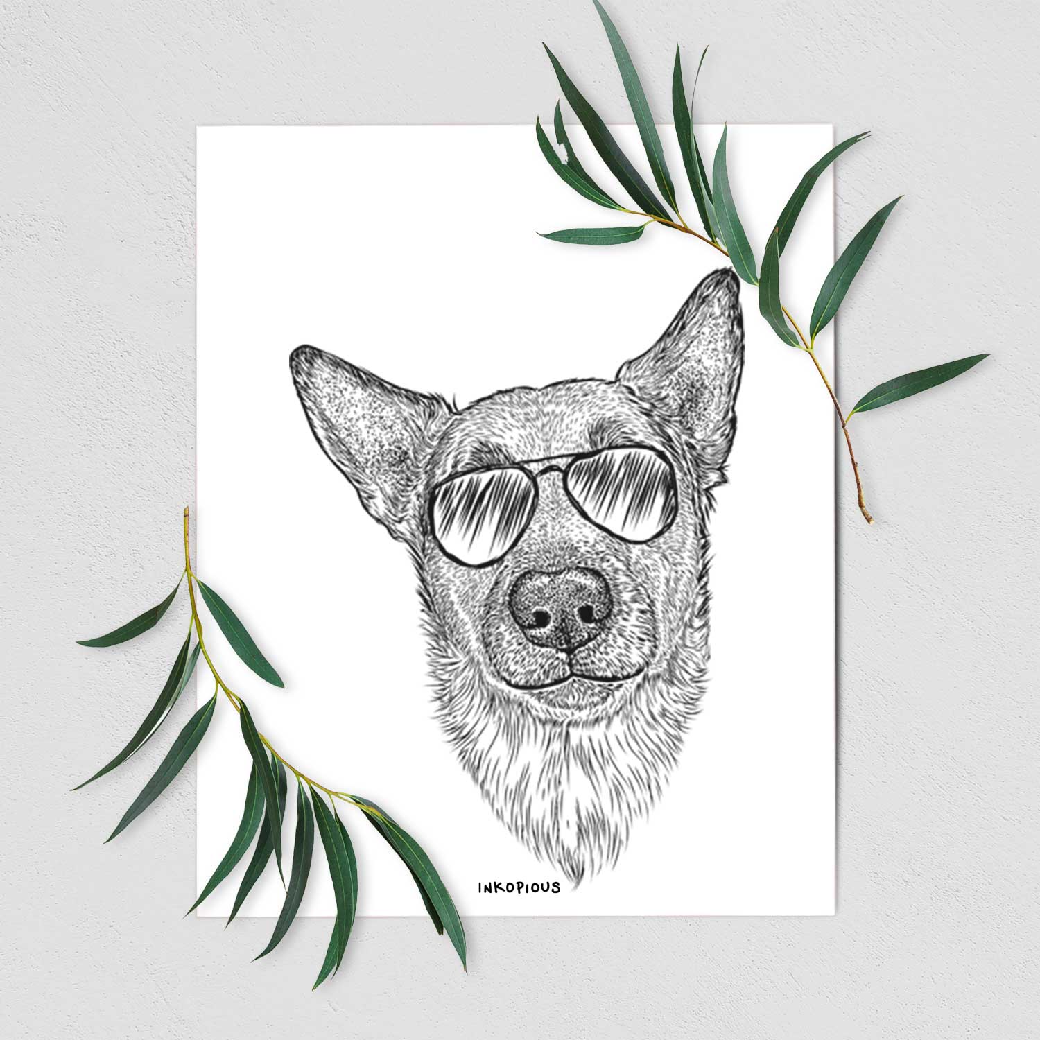 Luna the Shepherd Mix Art Print