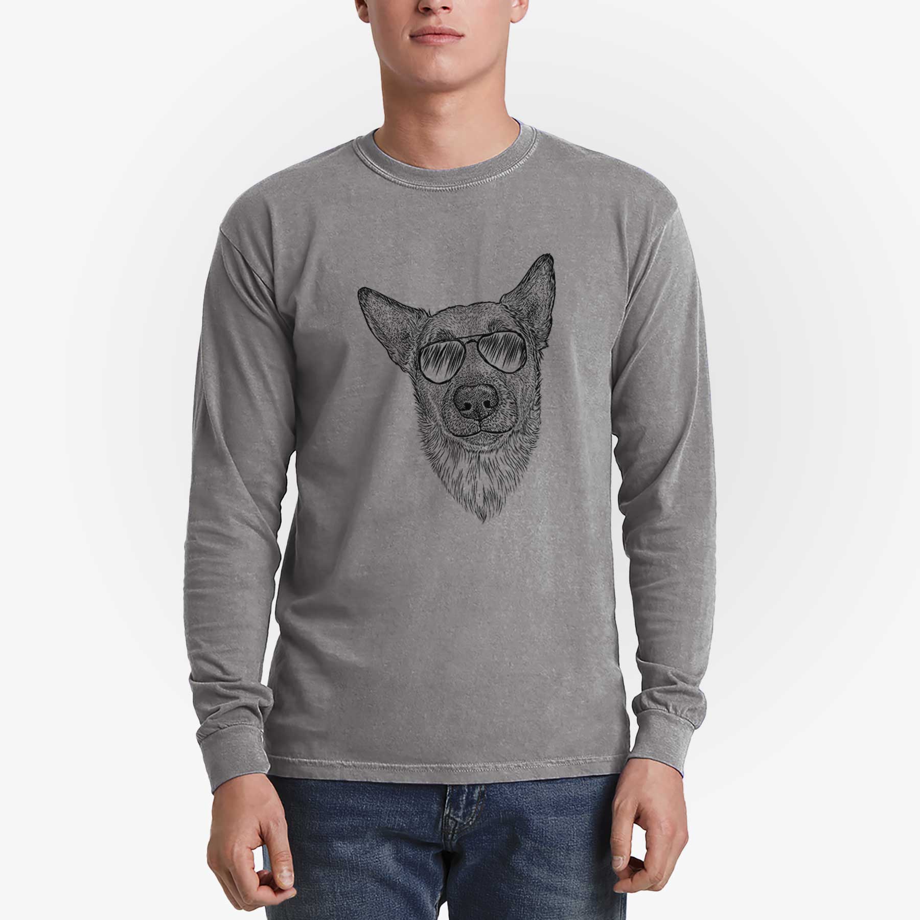 Aviators Luna the Shepherd Mix - Heavyweight 100% Cotton Long Sleeve