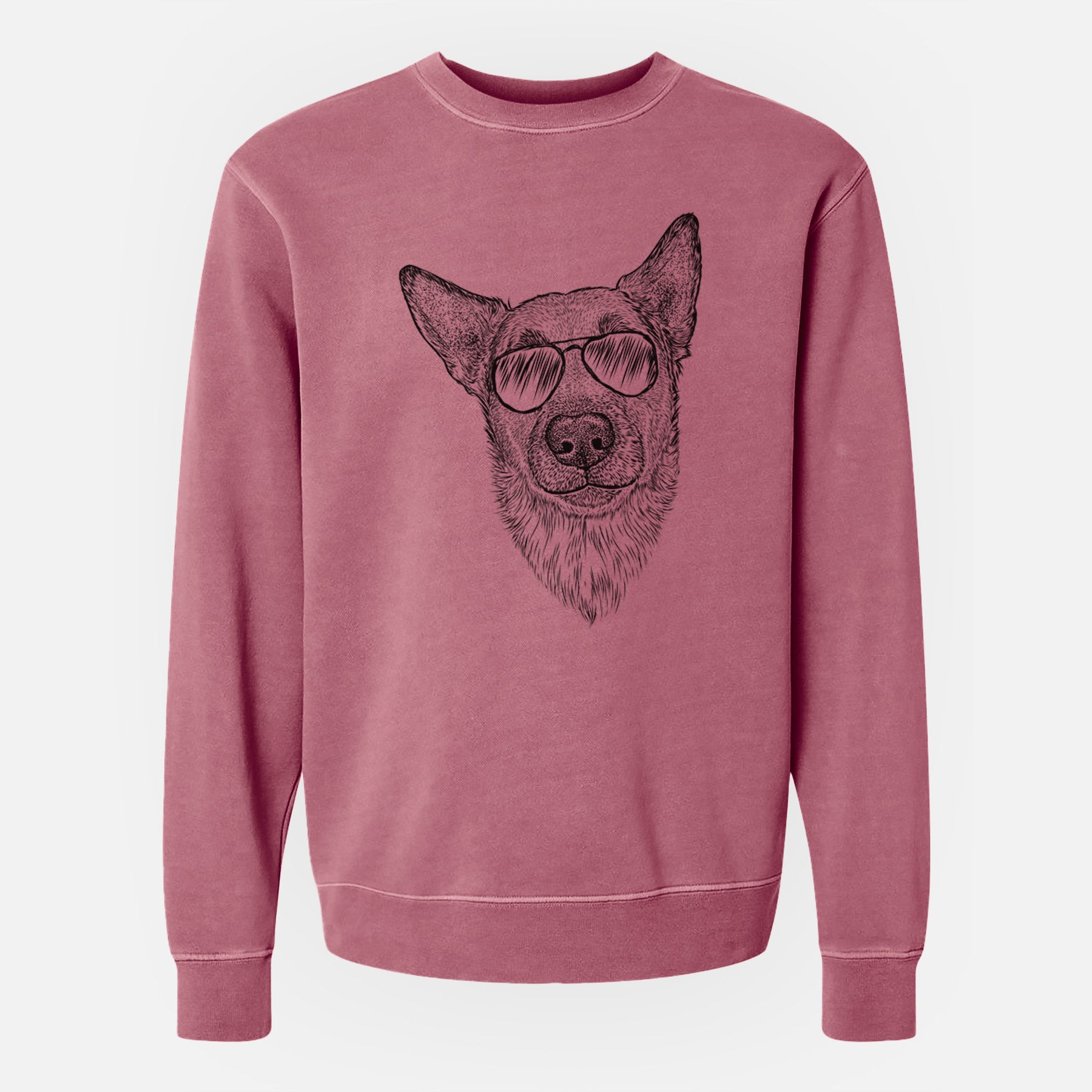 Aviator Luna the Shepherd Mix - Unisex Pigment Dyed Crew Sweatshirt