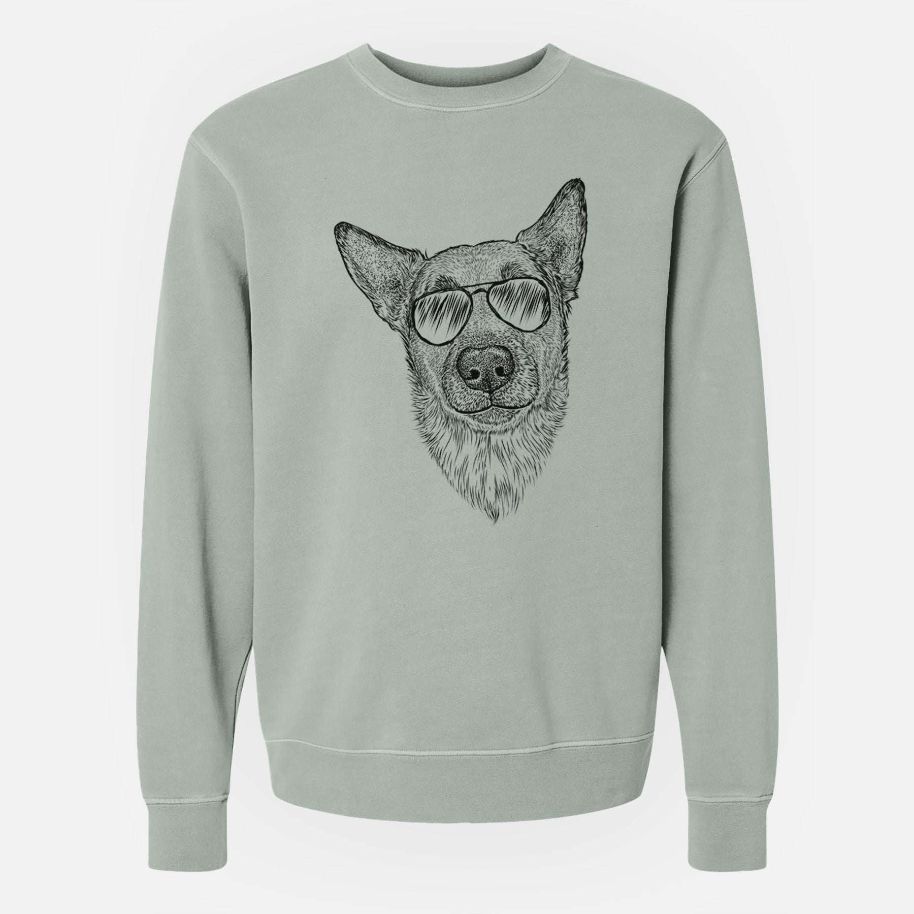 Aviator Luna the Shepherd Mix - Unisex Pigment Dyed Crew Sweatshirt