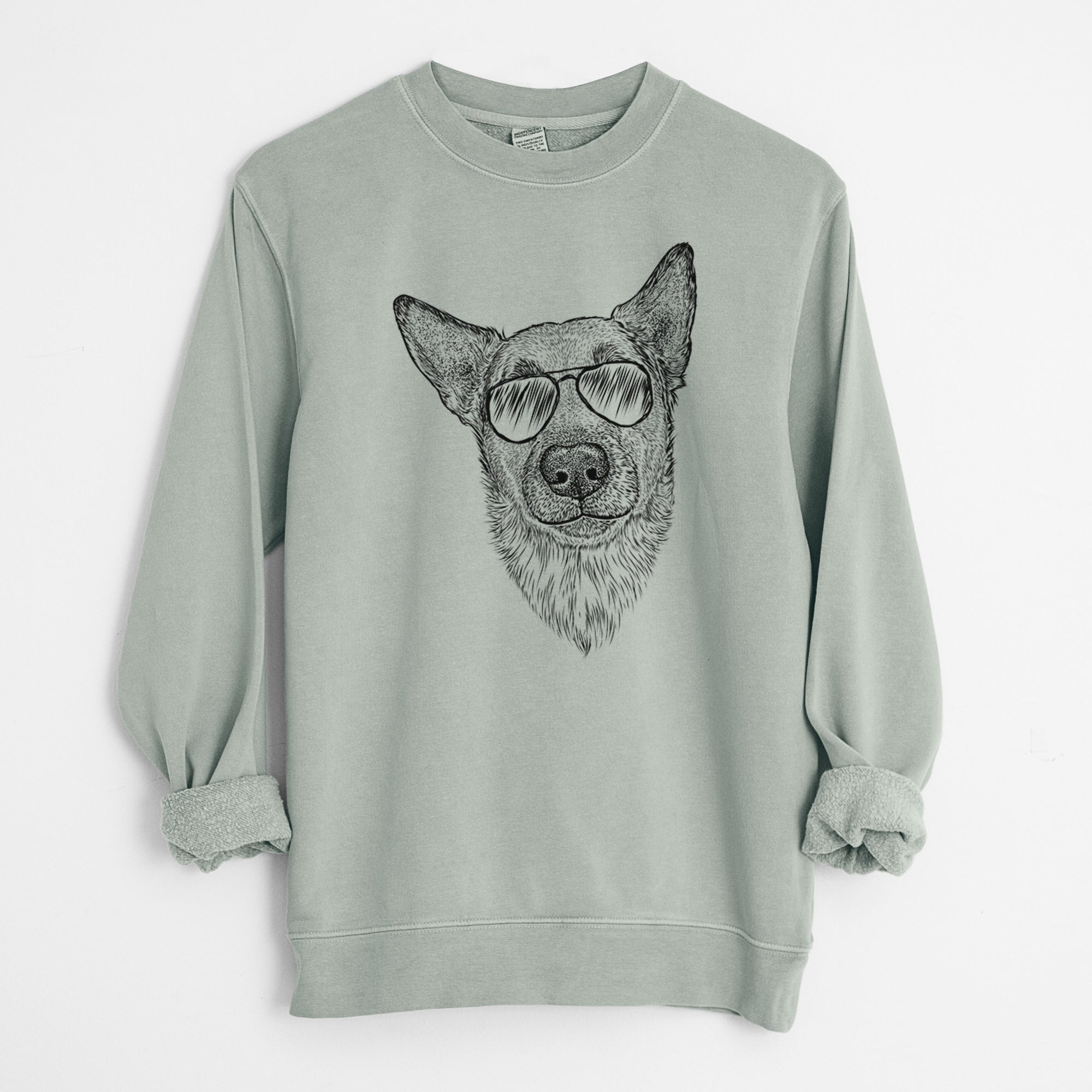 Aviator Luna the Shepherd Mix - Unisex Pigment Dyed Crew Sweatshirt