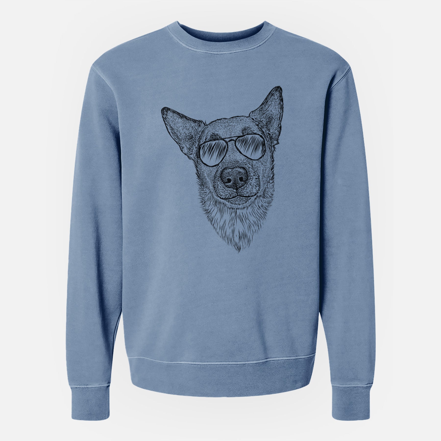 Aviator Luna the Shepherd Mix - Unisex Pigment Dyed Crew Sweatshirt