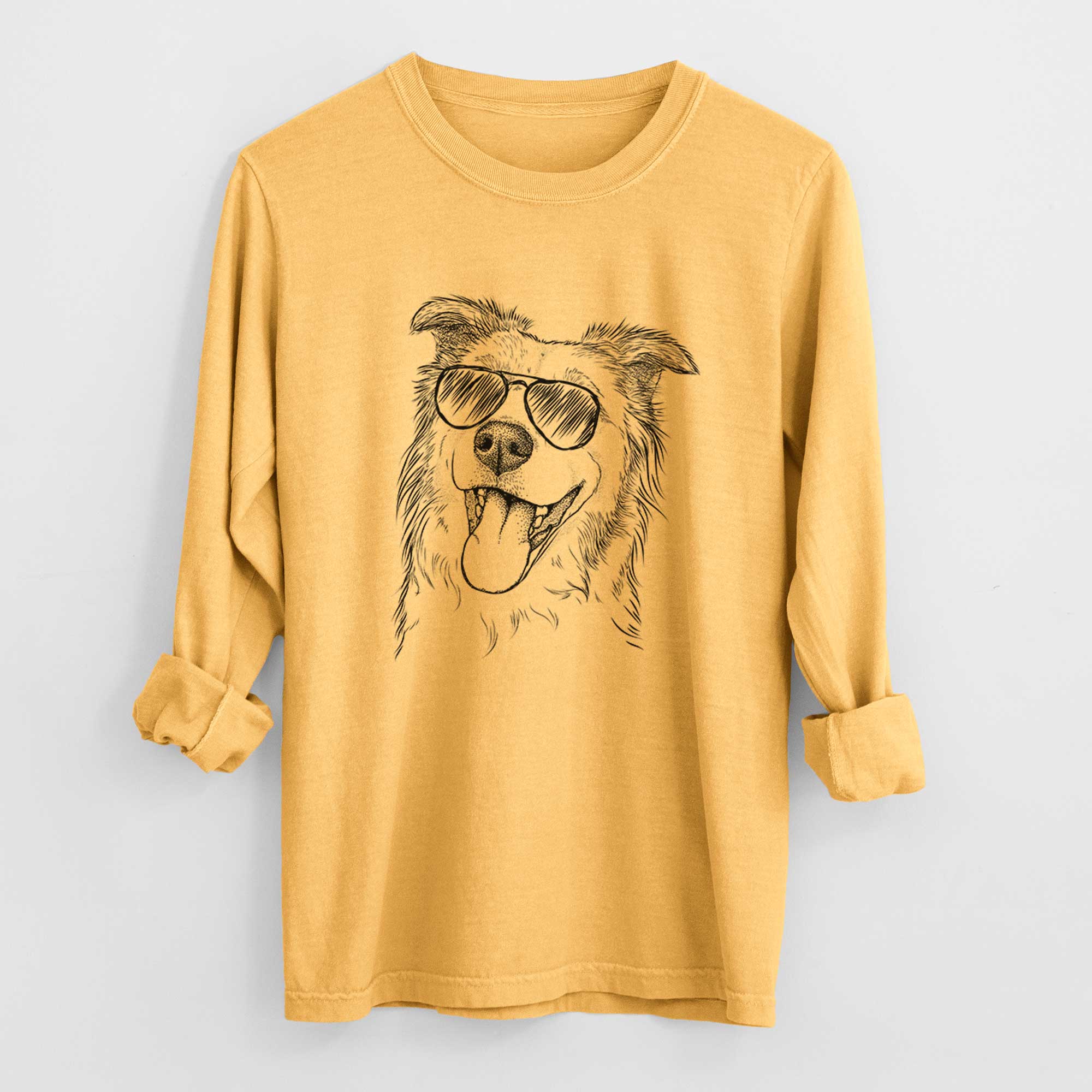 Aviators Macaroni the Border Collie - Heavyweight 100% Cotton Long Sleeve