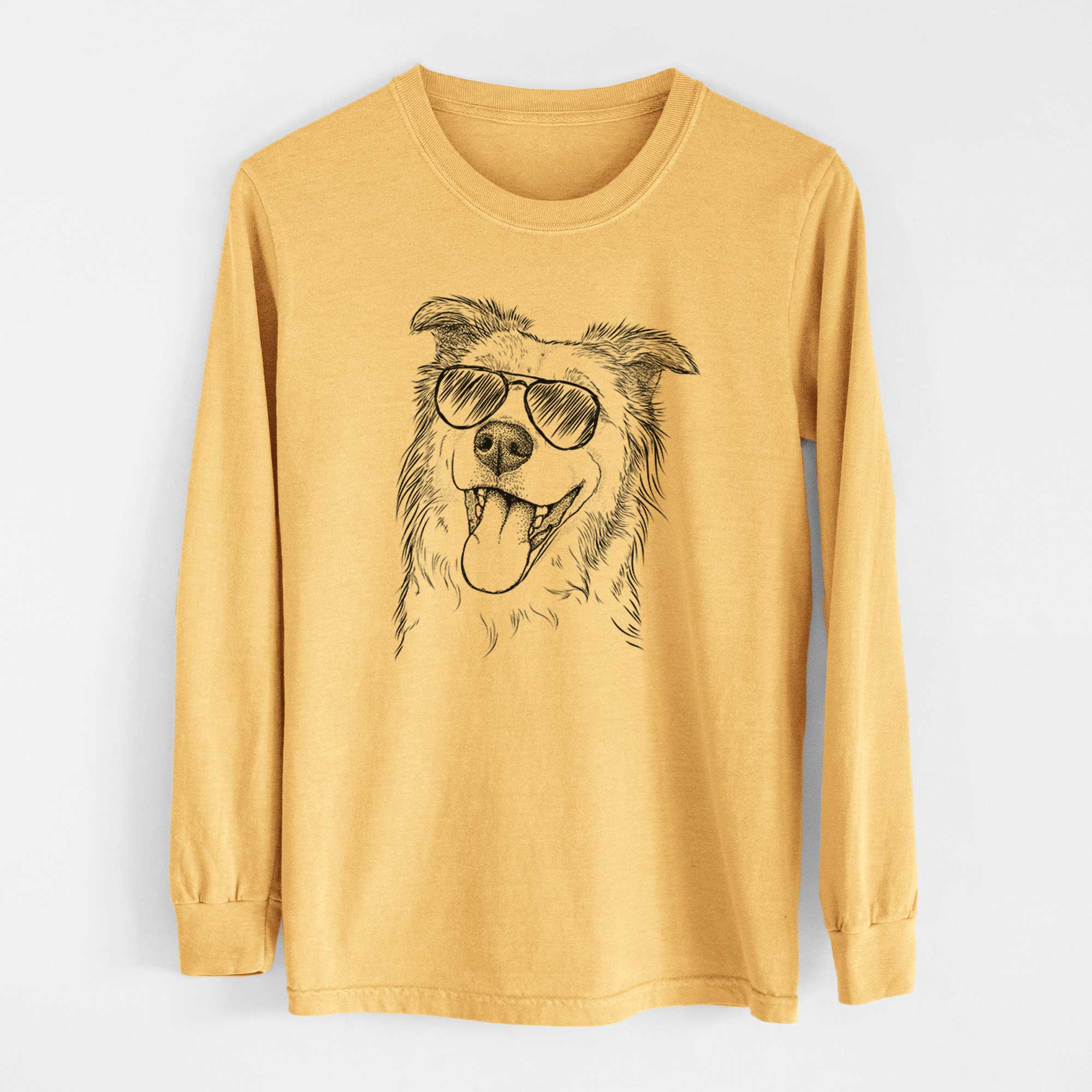 Aviators Macaroni the Border Collie - Heavyweight 100% Cotton Long Sleeve