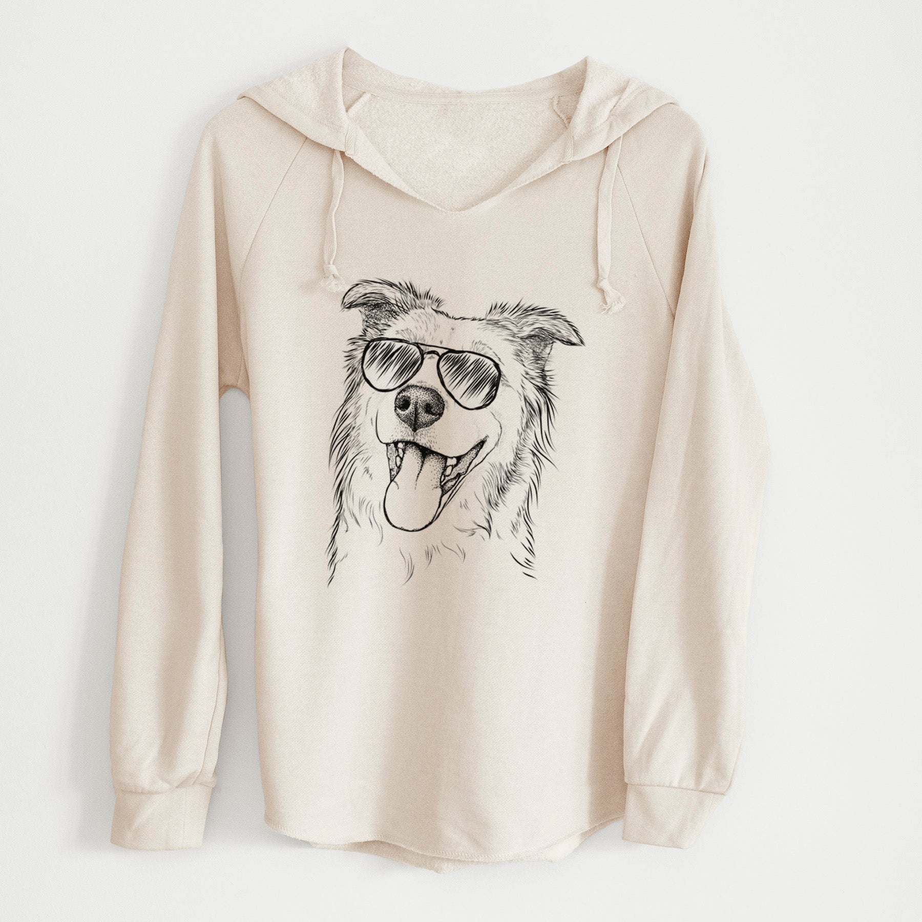 Aviator Macaroni the Border Collie - Cali Wave Hooded Sweatshirt