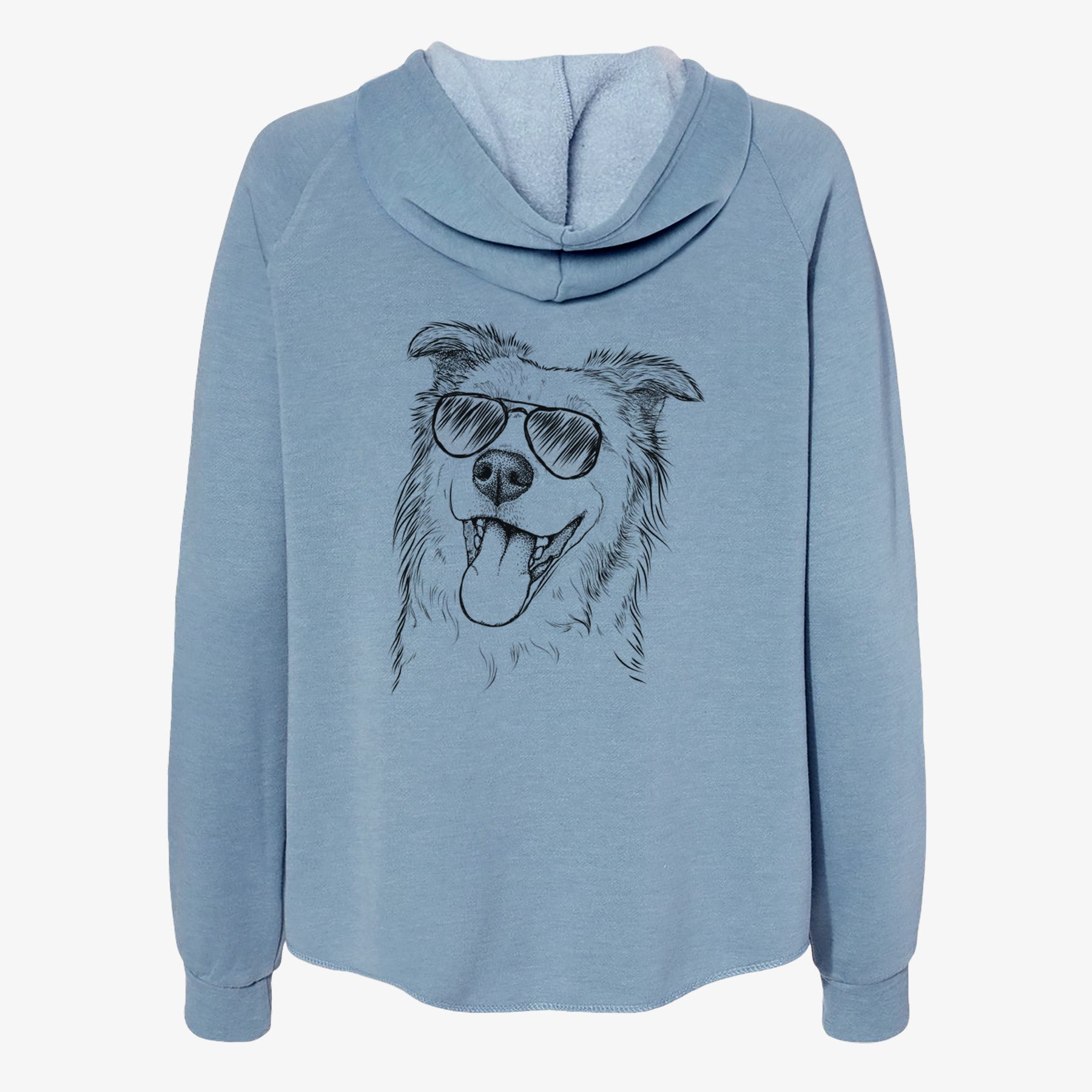 Macaroni the Border Collie - Women's Cali Wave Zip-Up Sweatshirt