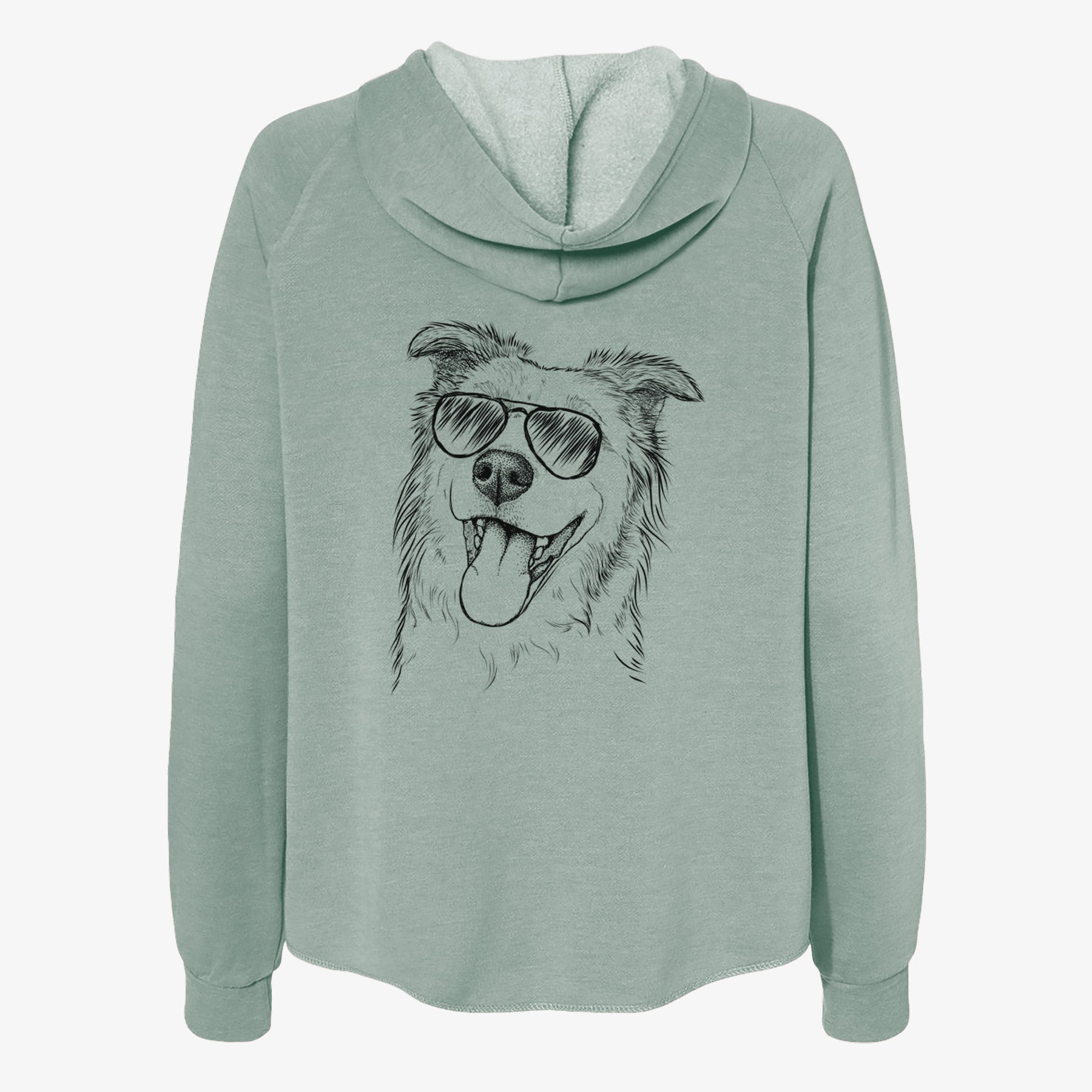 Macaroni the Border Collie - Women's Cali Wave Zip-Up Sweatshirt