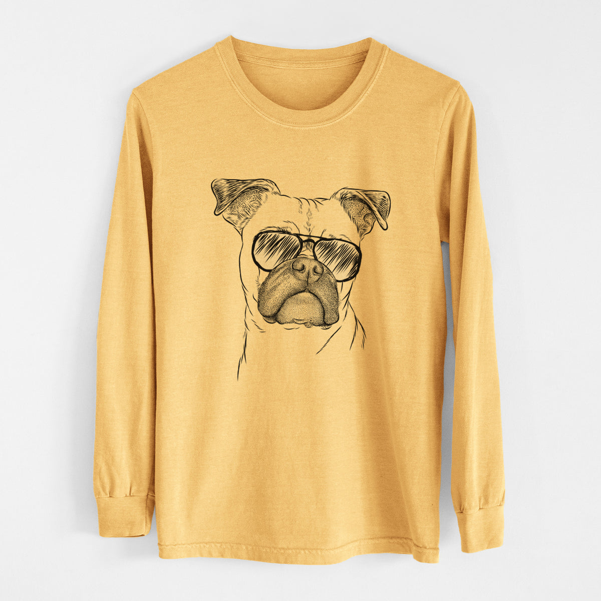 Aviators Mack the Bugg (Boston Terrier/Pug) - Heavyweight 100% Cotton Long Sleeve