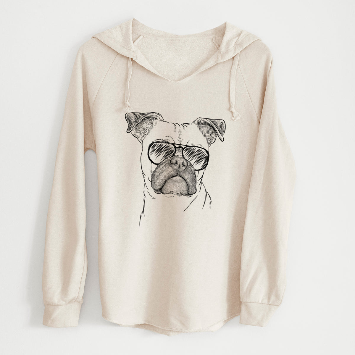 Aviator Mack the Bugg (Boston Terrier/Pug) - Cali Wave Hooded Sweatshirt