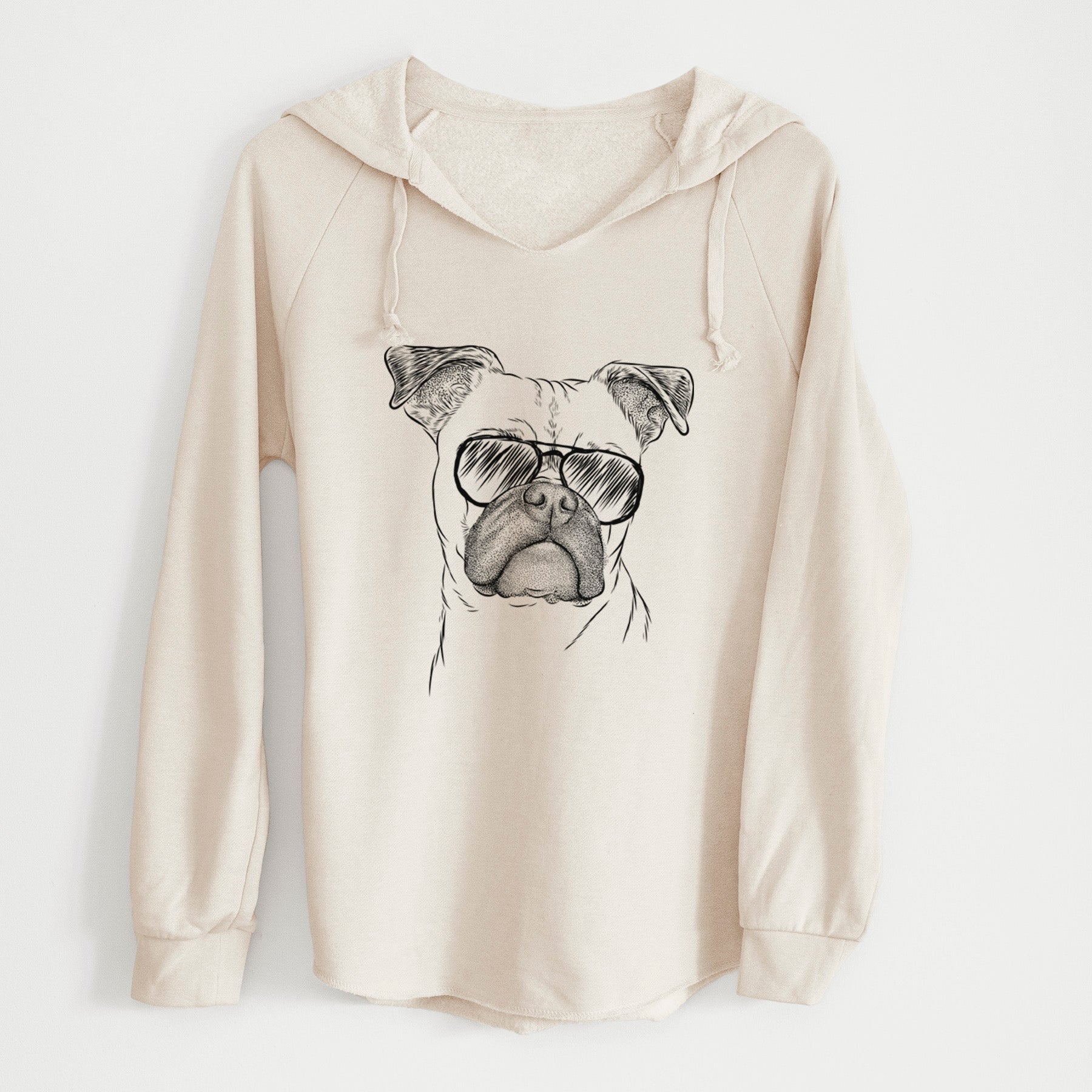 Aviator Mack the Bugg (Boston Terrier/Pug) - Cali Wave Hooded Sweatshirt