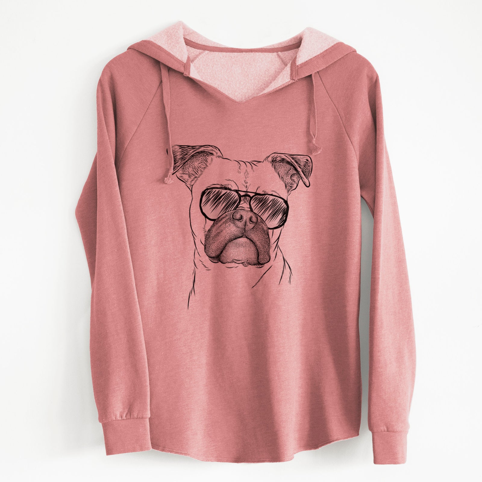 Aviator Mack the Bugg (Boston Terrier/Pug) - Cali Wave Hooded Sweatshirt